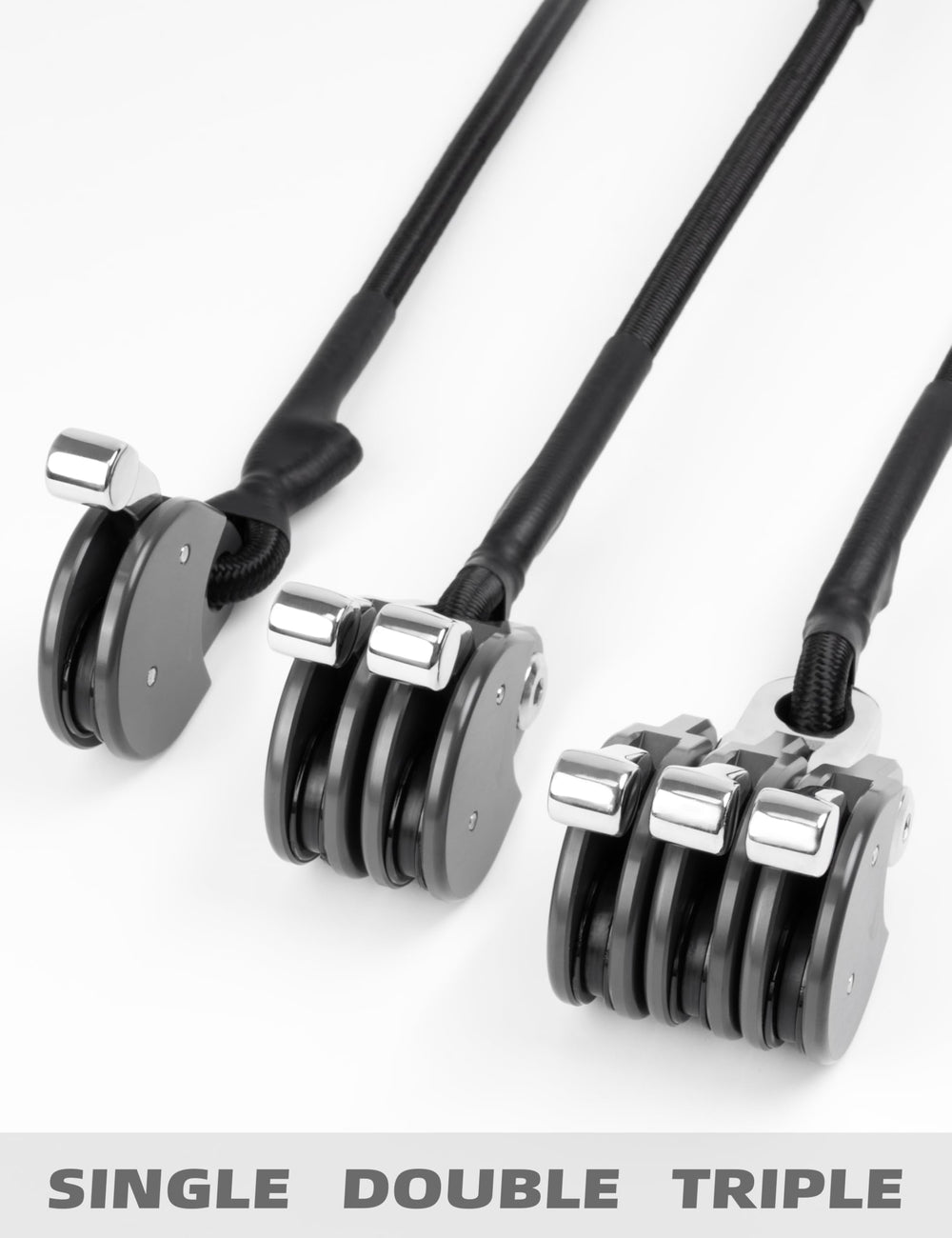 BLUEWING Blue Water Outrigger Line Lock Pro config options demonstrate triple and single rigging versatility