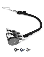 BLUEWING Blue Water Outrigger Line Lock Pro front view highlights hard-anodized body for saltwater durability