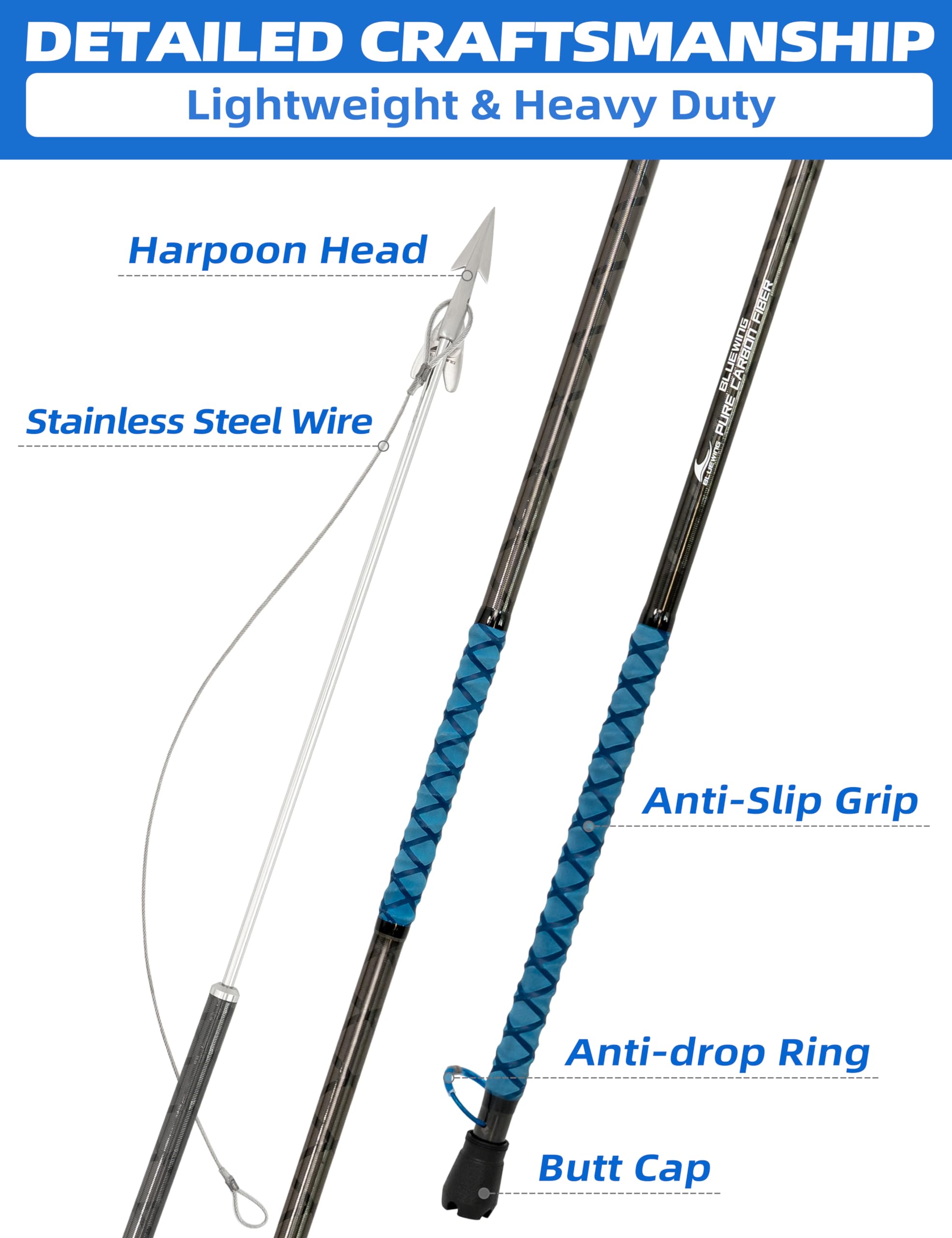 BlueWING carbon fiber pole demonstrates lightweight strength for extended dives