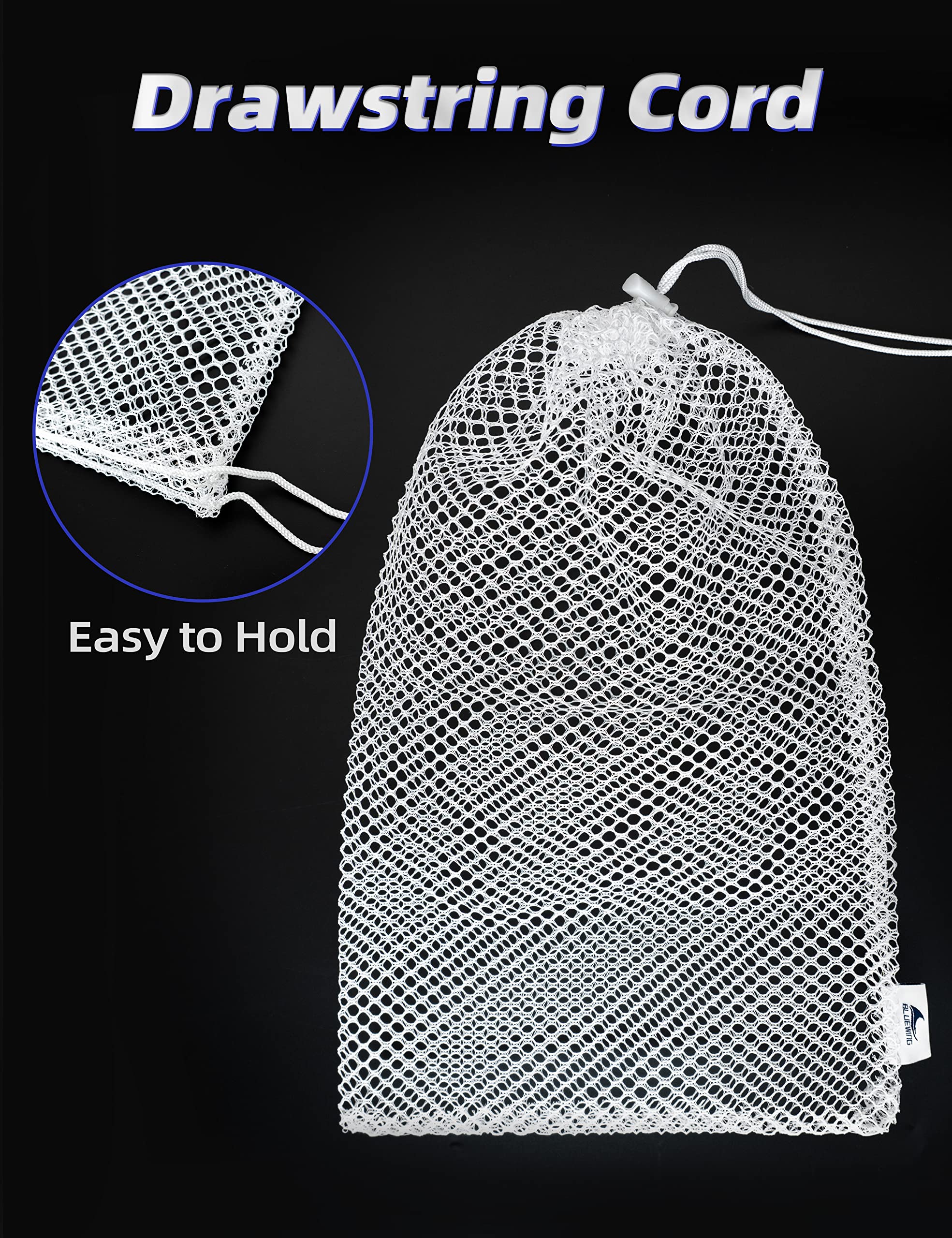 BLUEWING chum bag 3pcs white open drawstring