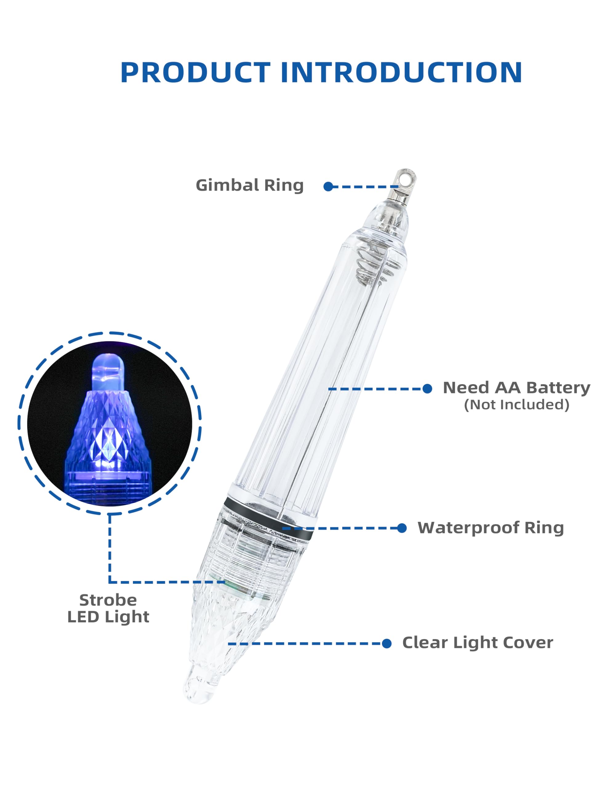 BLUEWING Deep Drop Light 6.7 inch underwater usage