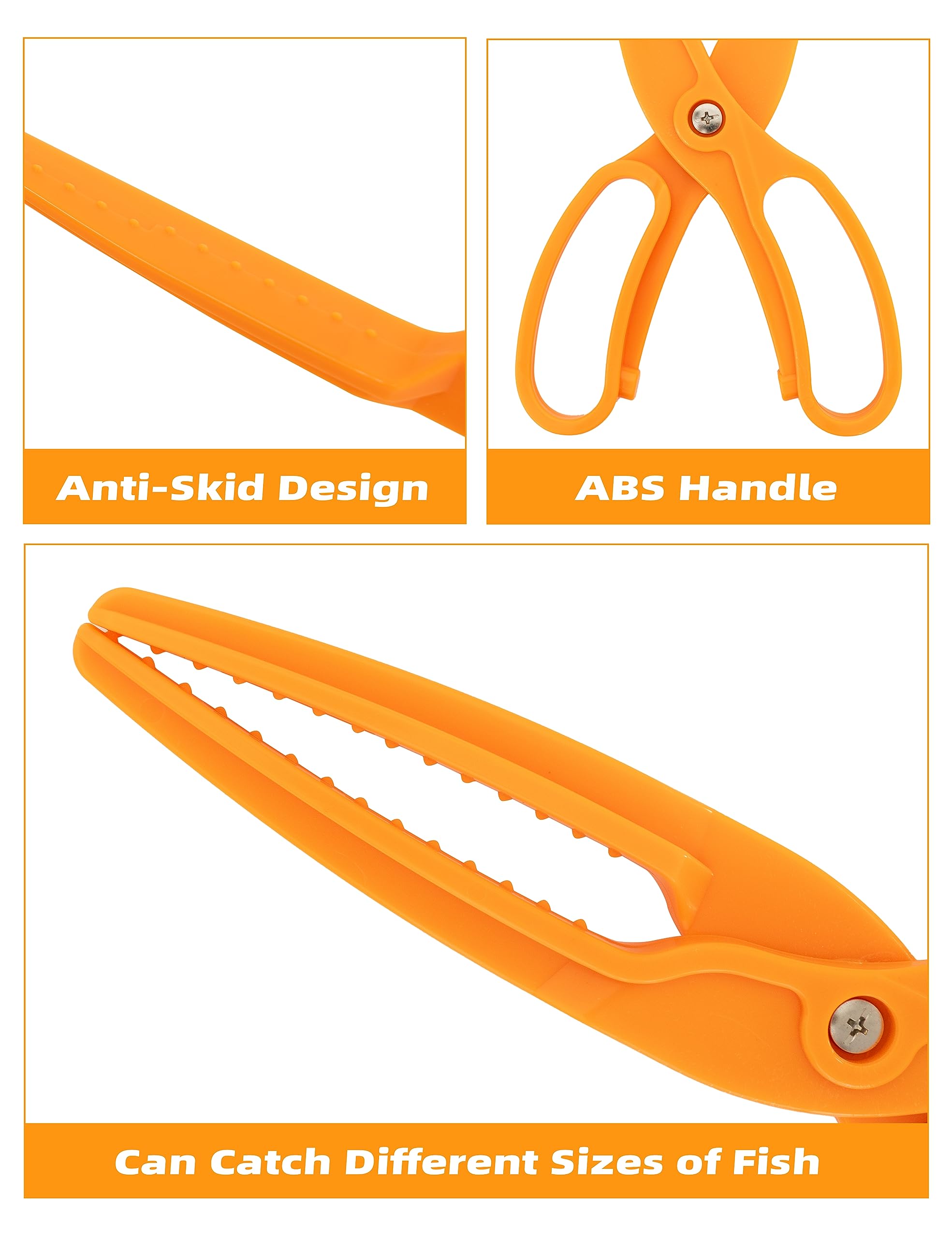 BLUEWING fishing gripper orange jaws closeup shows durable, reliable grip.