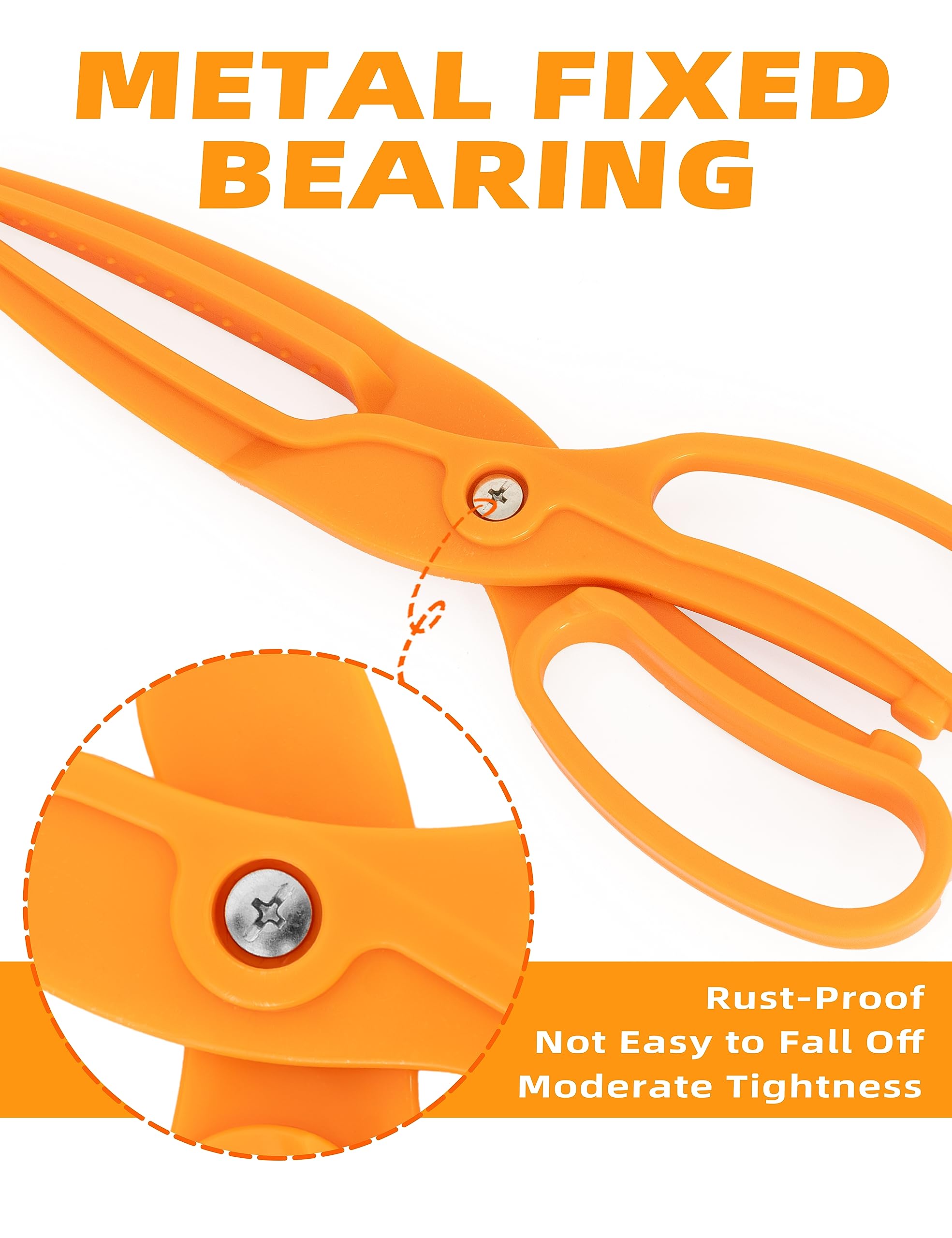 BLUEWING fishing gripper orange side view with ergonomic handle for comfort.