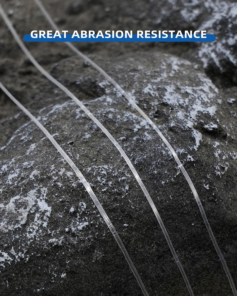 BlueWing monofilament line appears nearly invisible in water for stealthy presentations.