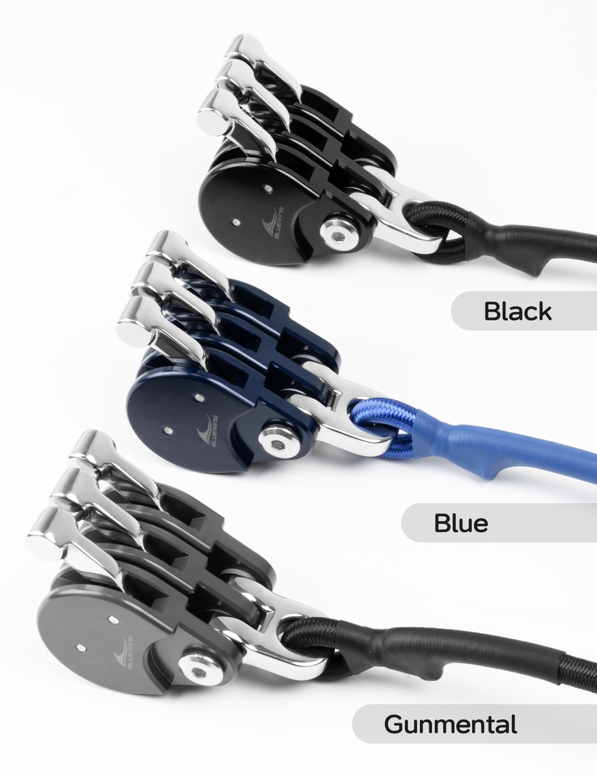 BlueWing saltwater-ready hardware endures harsh seas with abrasion resistance.