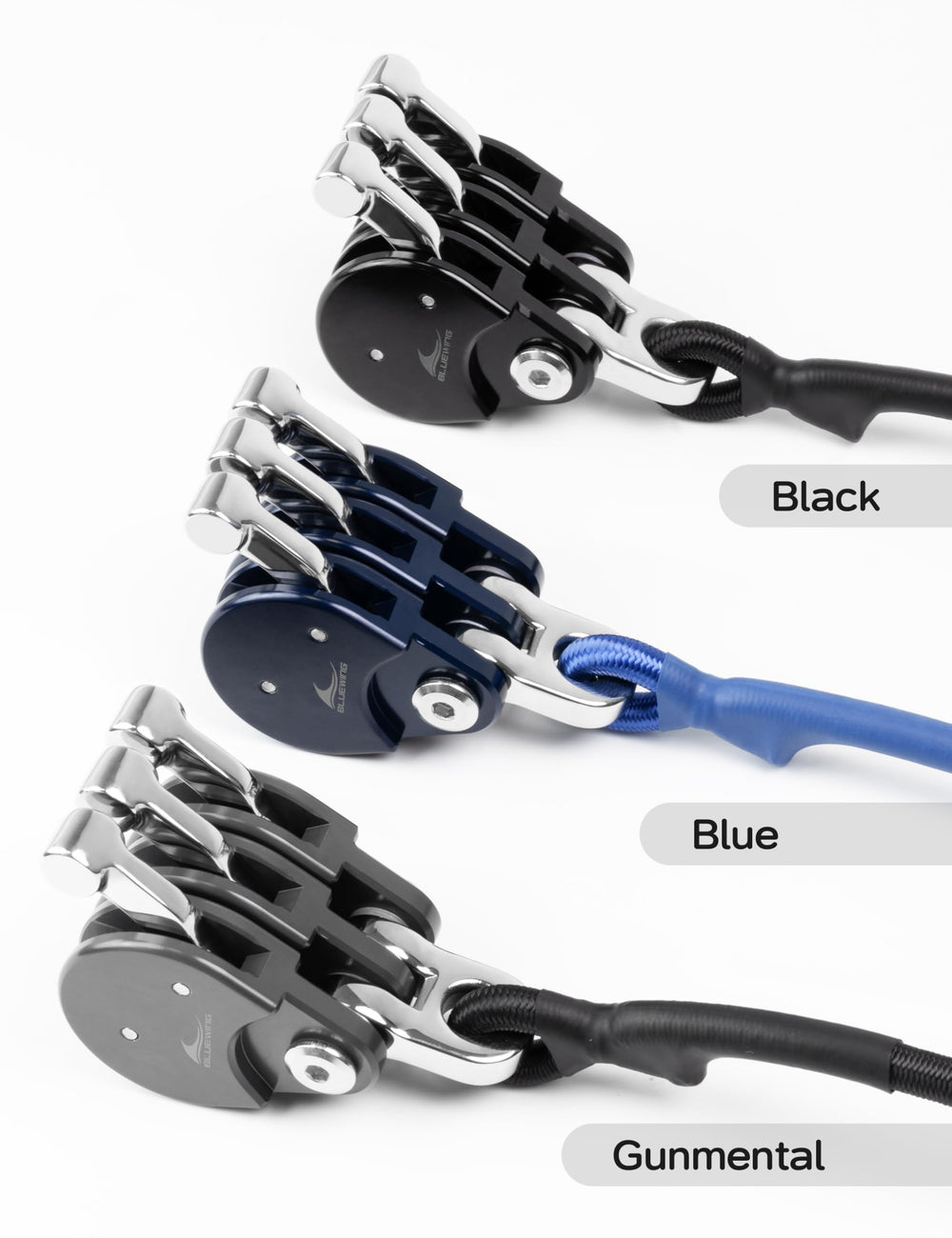 BlueWing saltwater-ready hardware endures harsh seas with abrasion resistance.