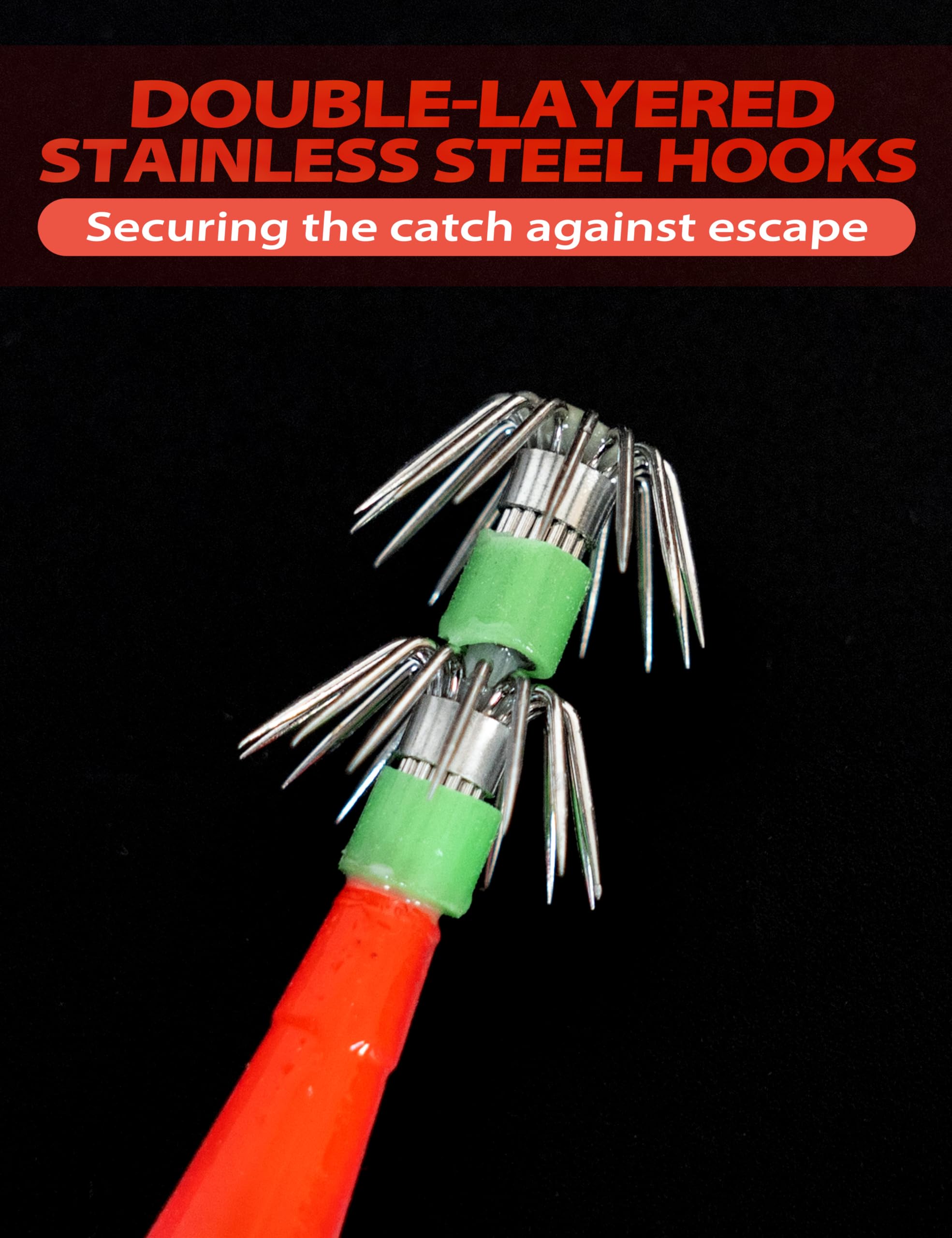 Realistic 3D eyes on BlueWing squid jig lure