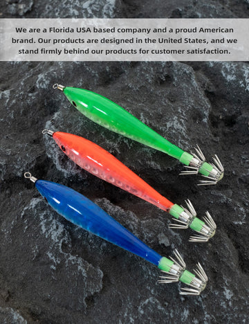 Durable brass swivel on BLUEWING squid jig