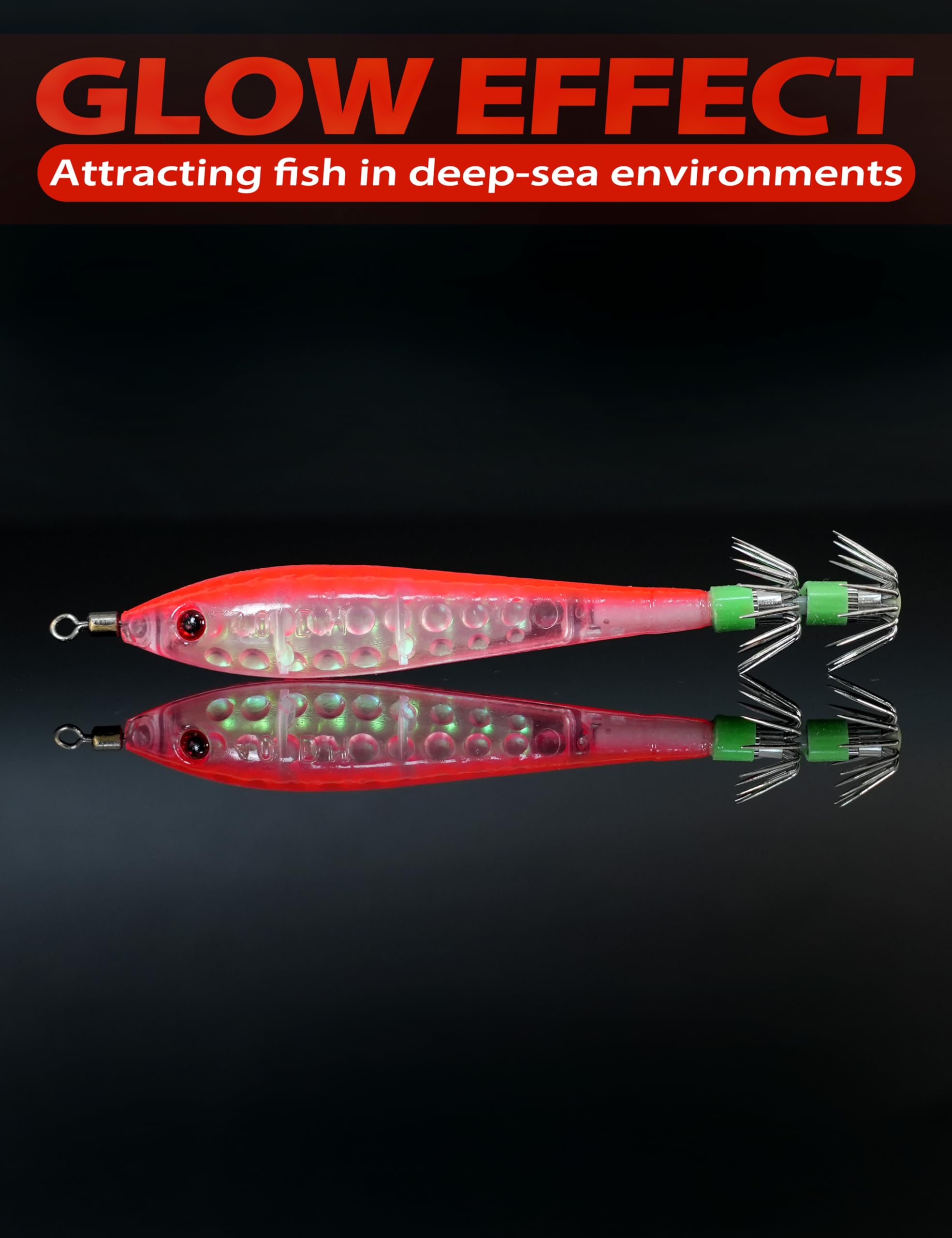BlueWing squid jig shown in freshwater and saltwater environments