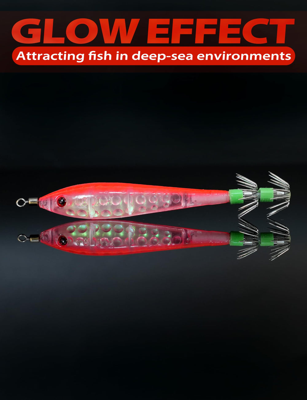 BlueWing squid jig shown in freshwater and saltwater environments