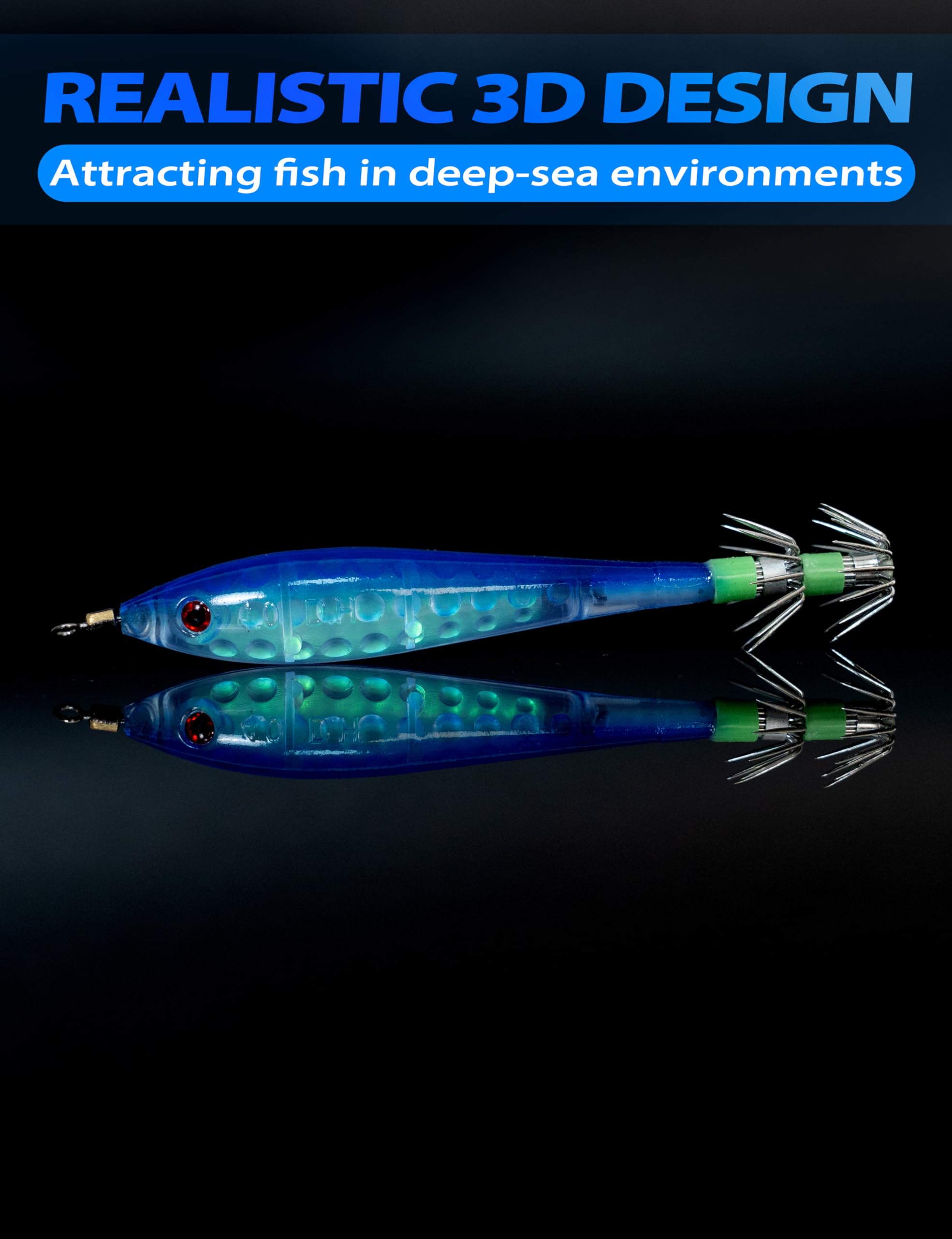 Red/blue fishing lure suitable for freshwater and saltwater