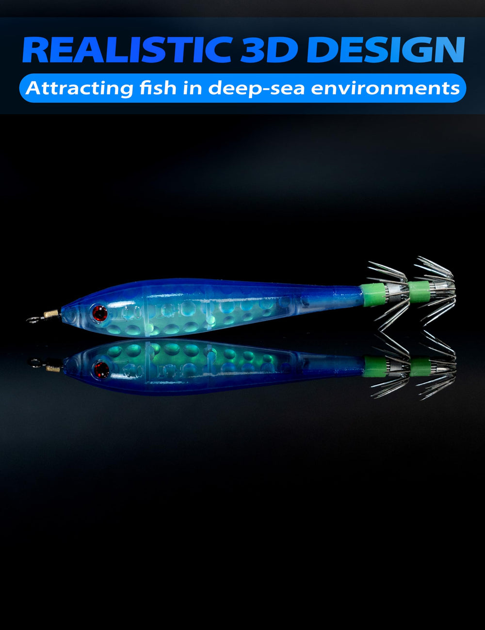 Red/blue fishing lure suitable for freshwater and saltwater