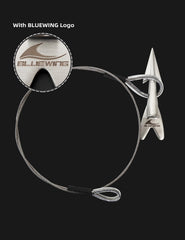 BlueWing stainless steel wire rigging shows secure quick-attach system.