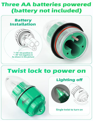 BlueWing V2 Bell Deep Drop Light, on-indicator visible for easy operation.