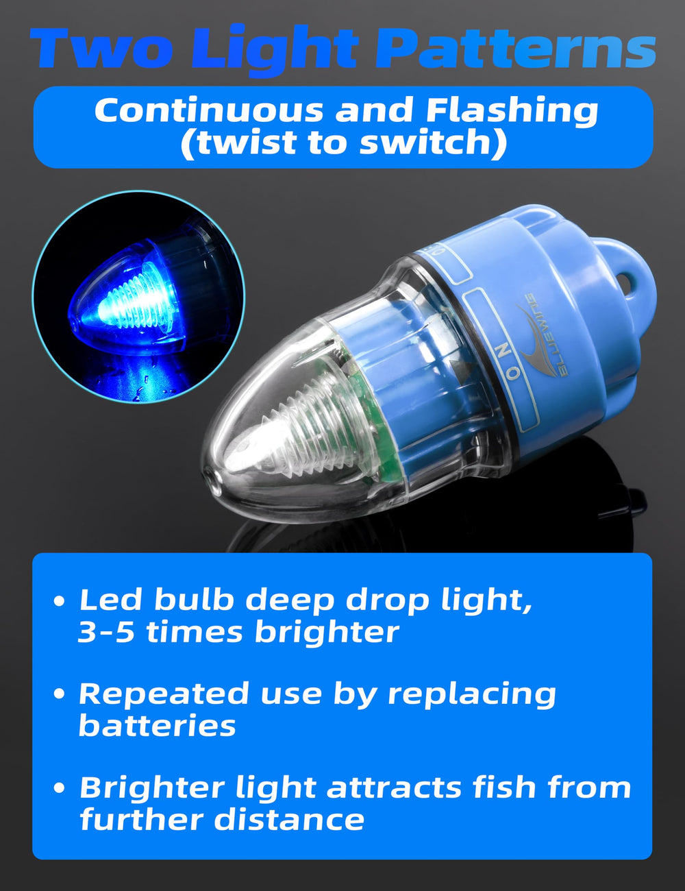 BLUEWING V2 Bell Deep Drop Light waterproof seal ensures reliable underwater performance.