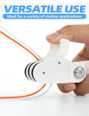 BlueWing V2 outrigger halyard lock pulley ball-bearing snap swivel promotes smooth rotation and minimizes twist.