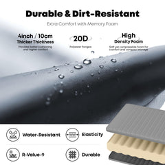 blunxta 9.5 R-value insulation helps keep you warm on chilly campsites