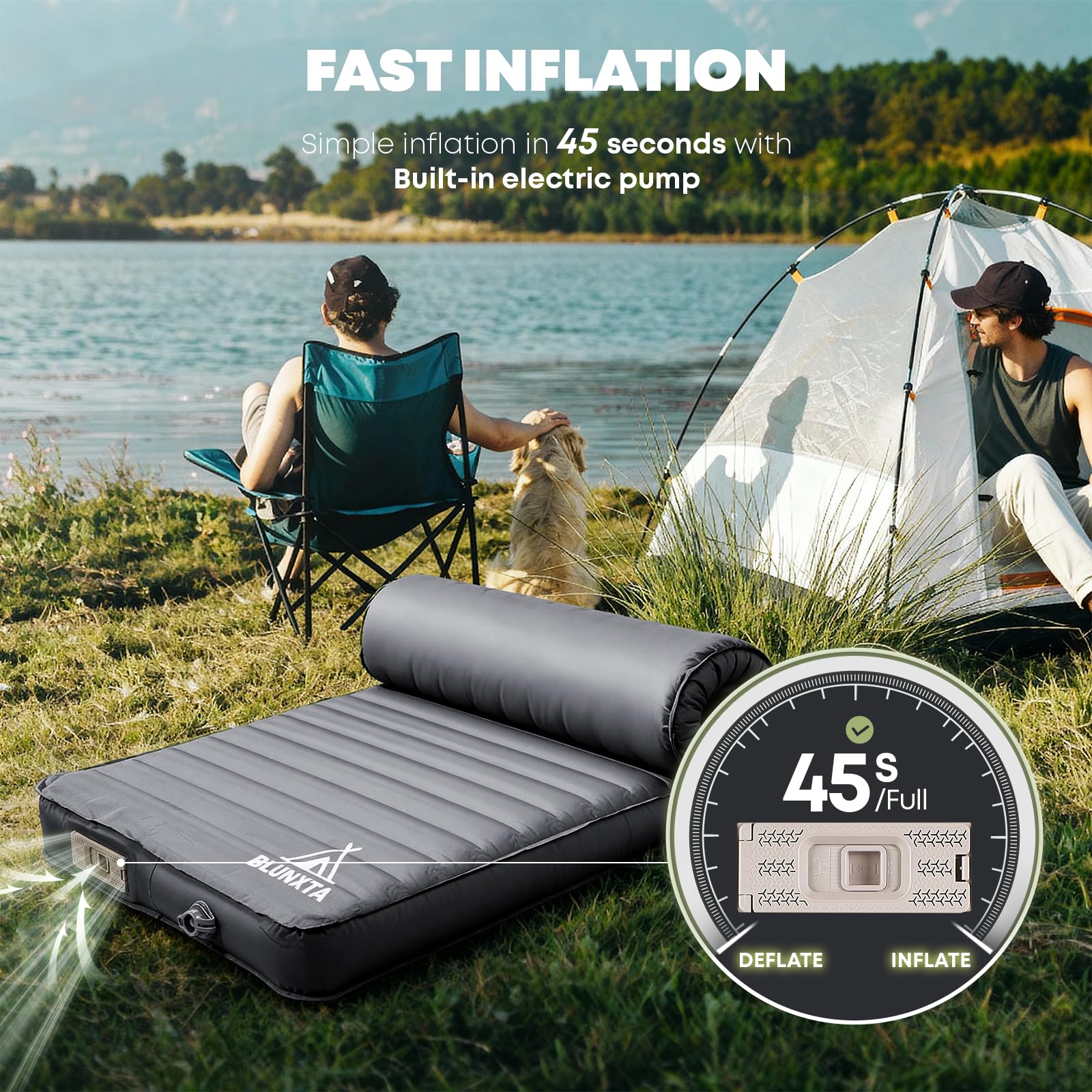 blunxta compact roll-up storage keeps the pad ready for travel and guests