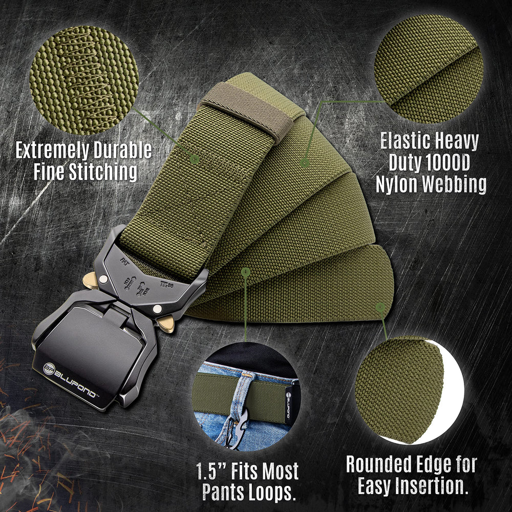 BLUPOND adjustable belt fits waists from 36 to 42 inches.