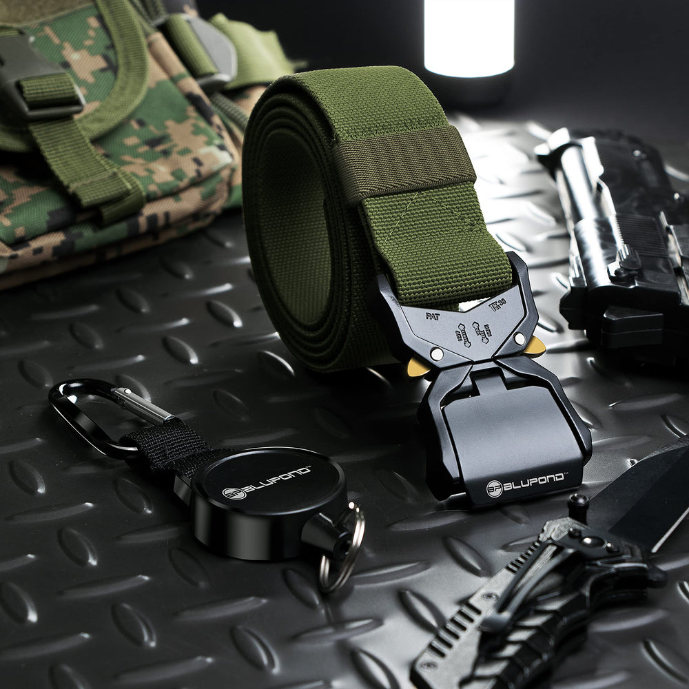 BLUPOND tactical belt supports EDC, duty, and outdoor carry setups.