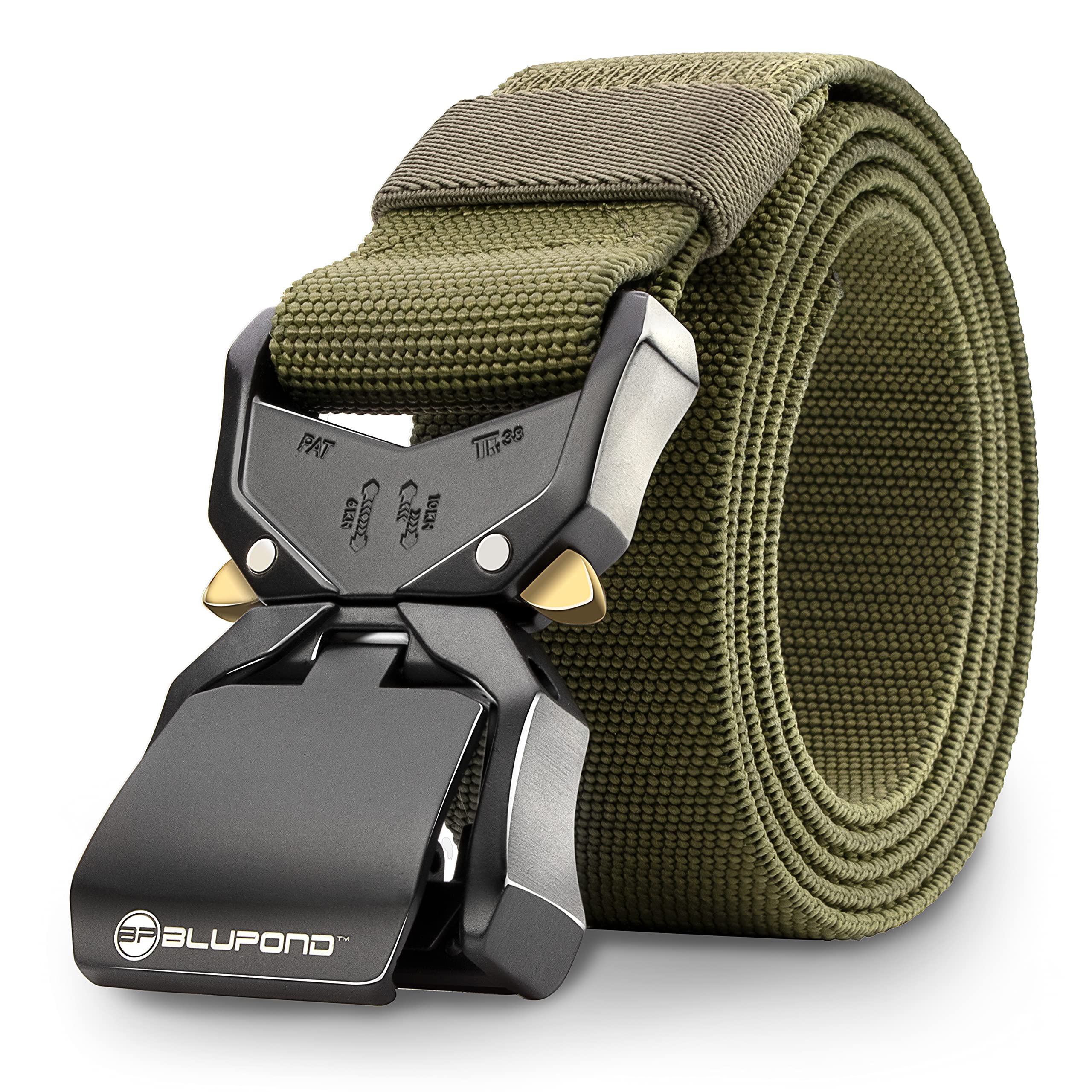 BLUPOND tactical belt with quick-release buckle for fast access in duty and outdoor tasks.
