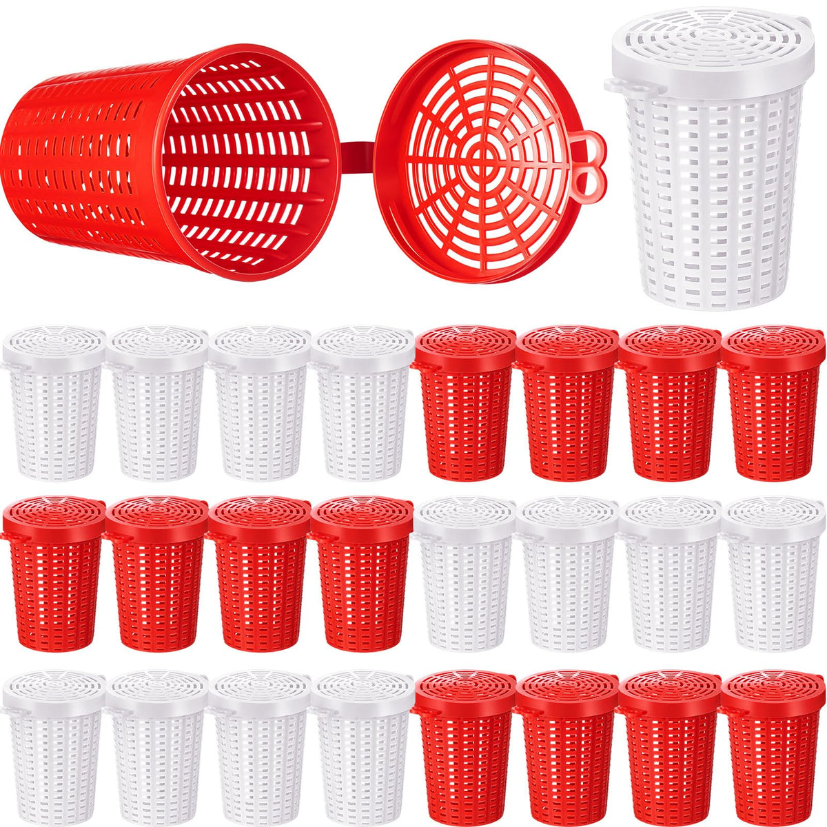 Blushtier red and white fishing bait cage close-up