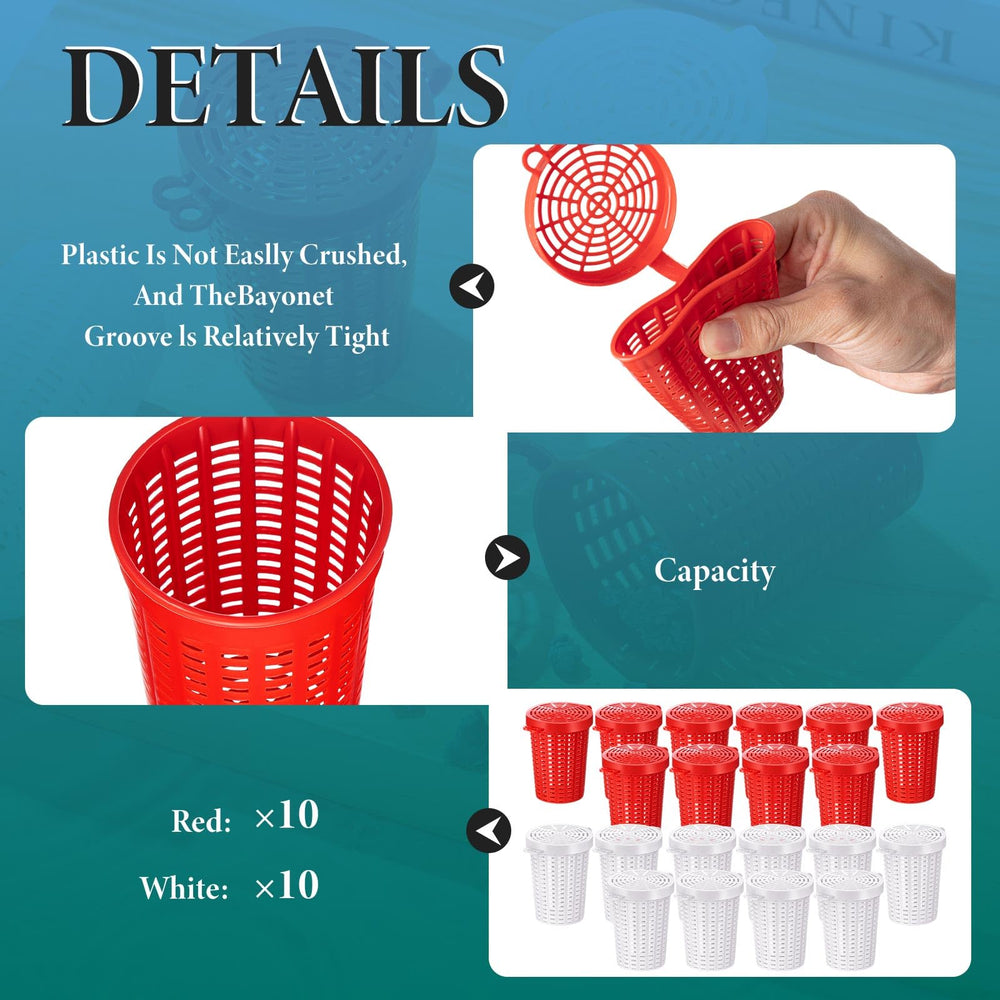 Plastic bait bucket for crawfish, minnows and shrimp