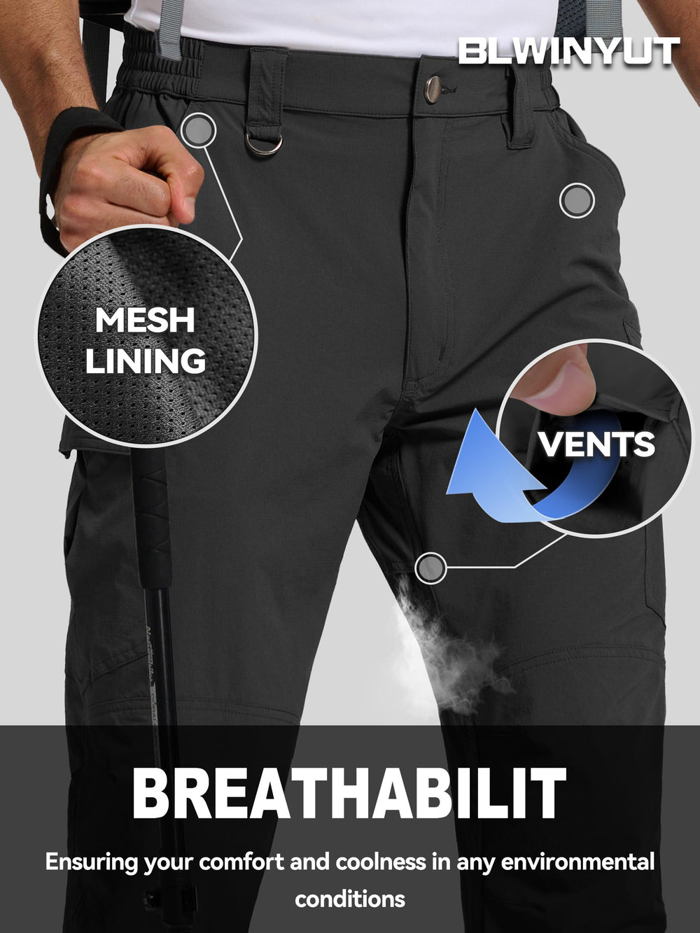 BLWINYUT inner-thigh vents promote airflow during activity.