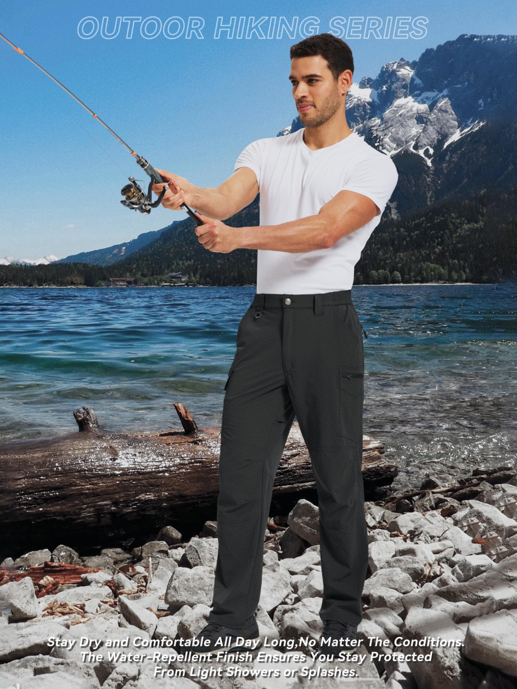 BLWINYUT pants in action during hiking and camping scenarios.