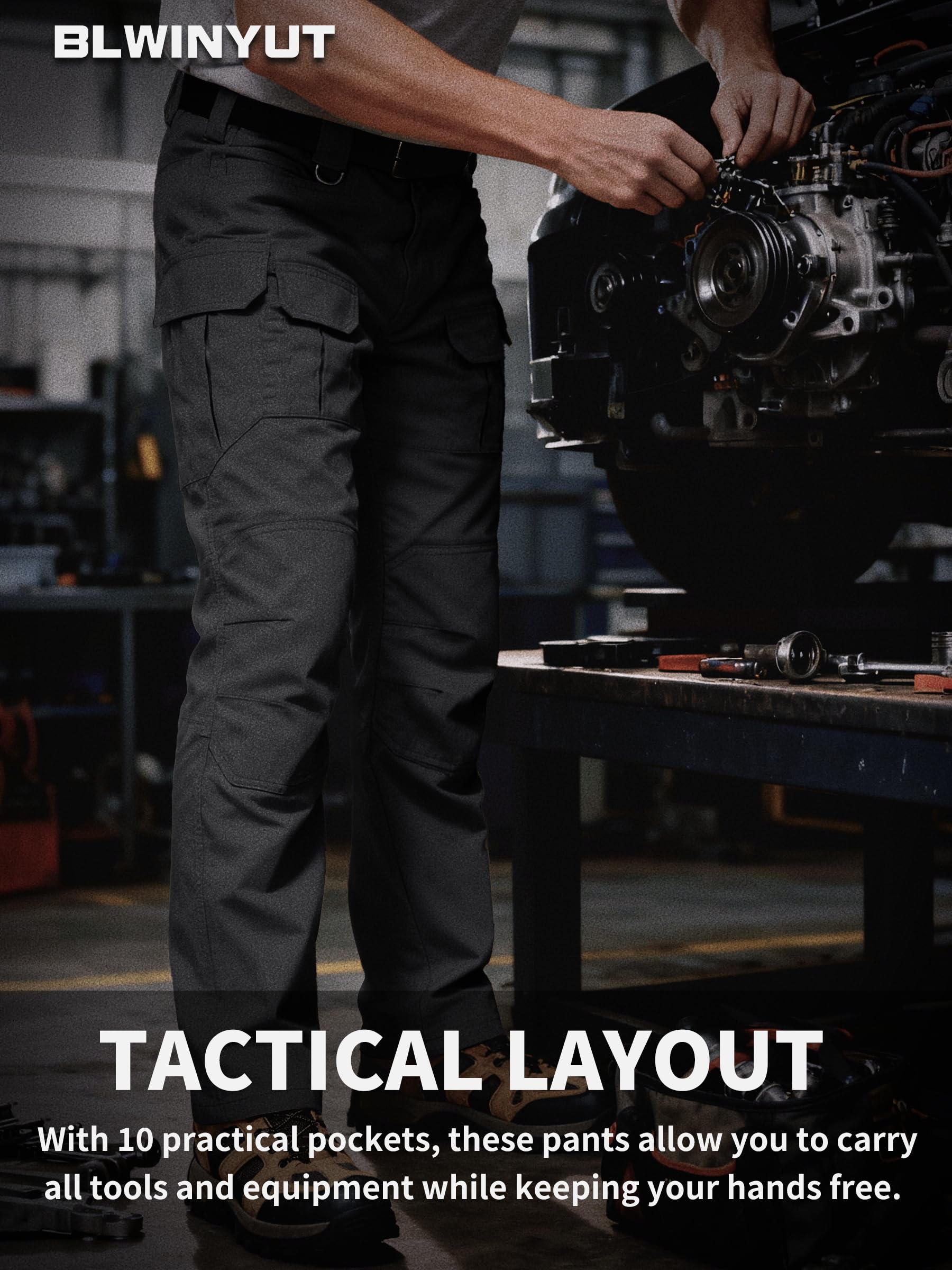 BLWINYUT mens tactical pants 3D tailoring for comfortable movement