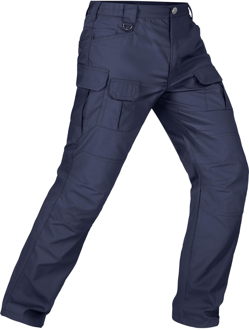 BLWINYUT men's tactical pants in navy show water-resistant stretch ripstop fabric for outdoor durability
