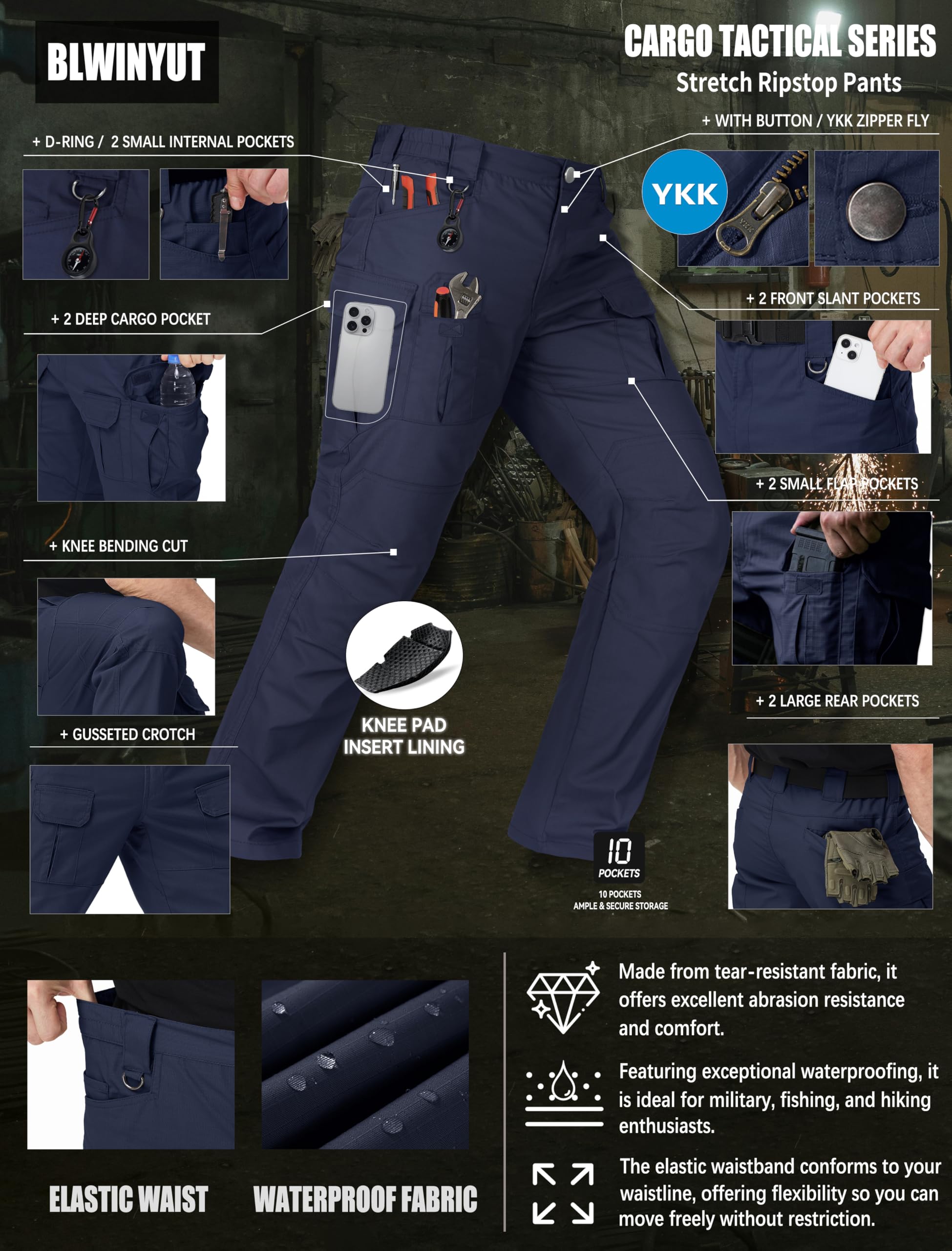 BLWINYUT pants navy color swatch emphasizes versatile outdoor style.
