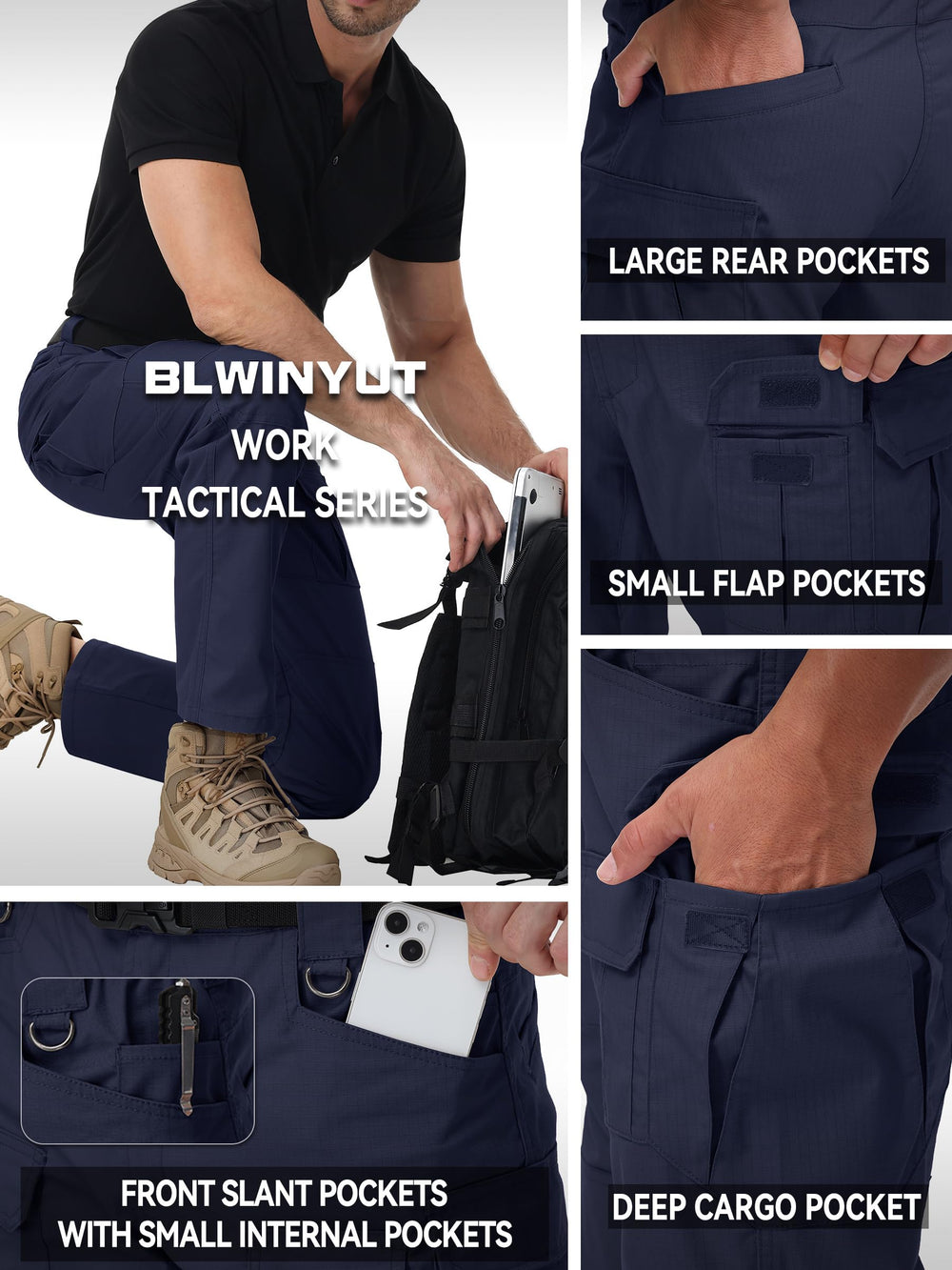 BLWINYUT pants water bead test shows water-resistant ripstop fabric in action.