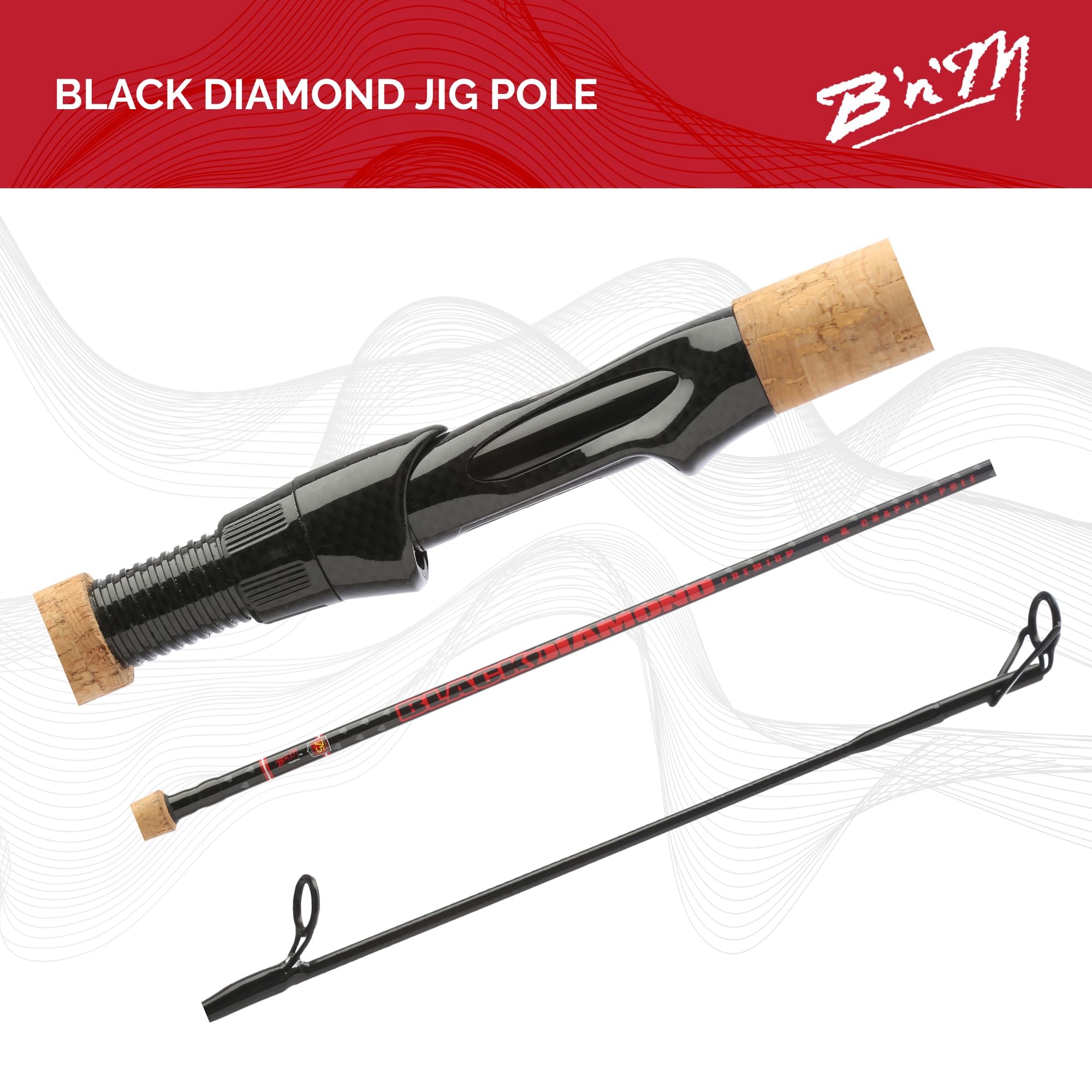 Black Diamond Jig Pole black finish adds premium aesthetics.