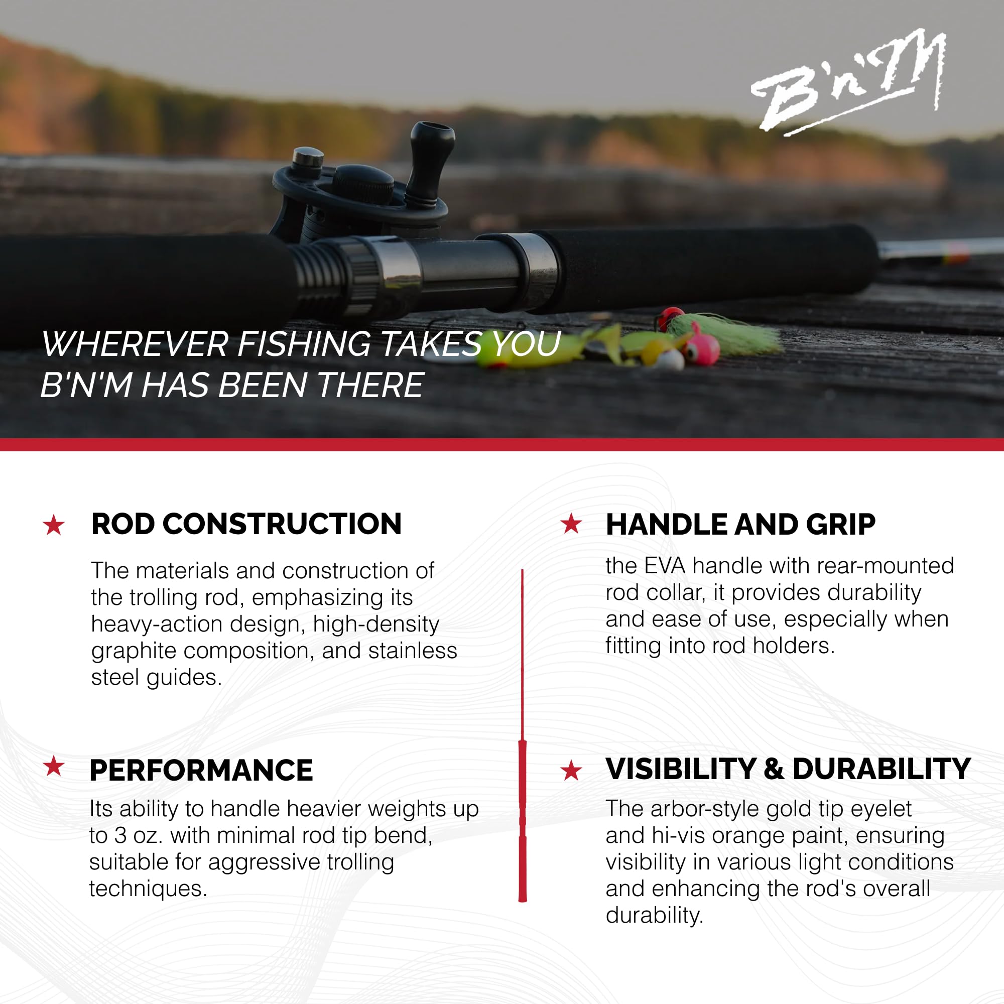 Pow-R-Troller Rod stainless steel guides close-up