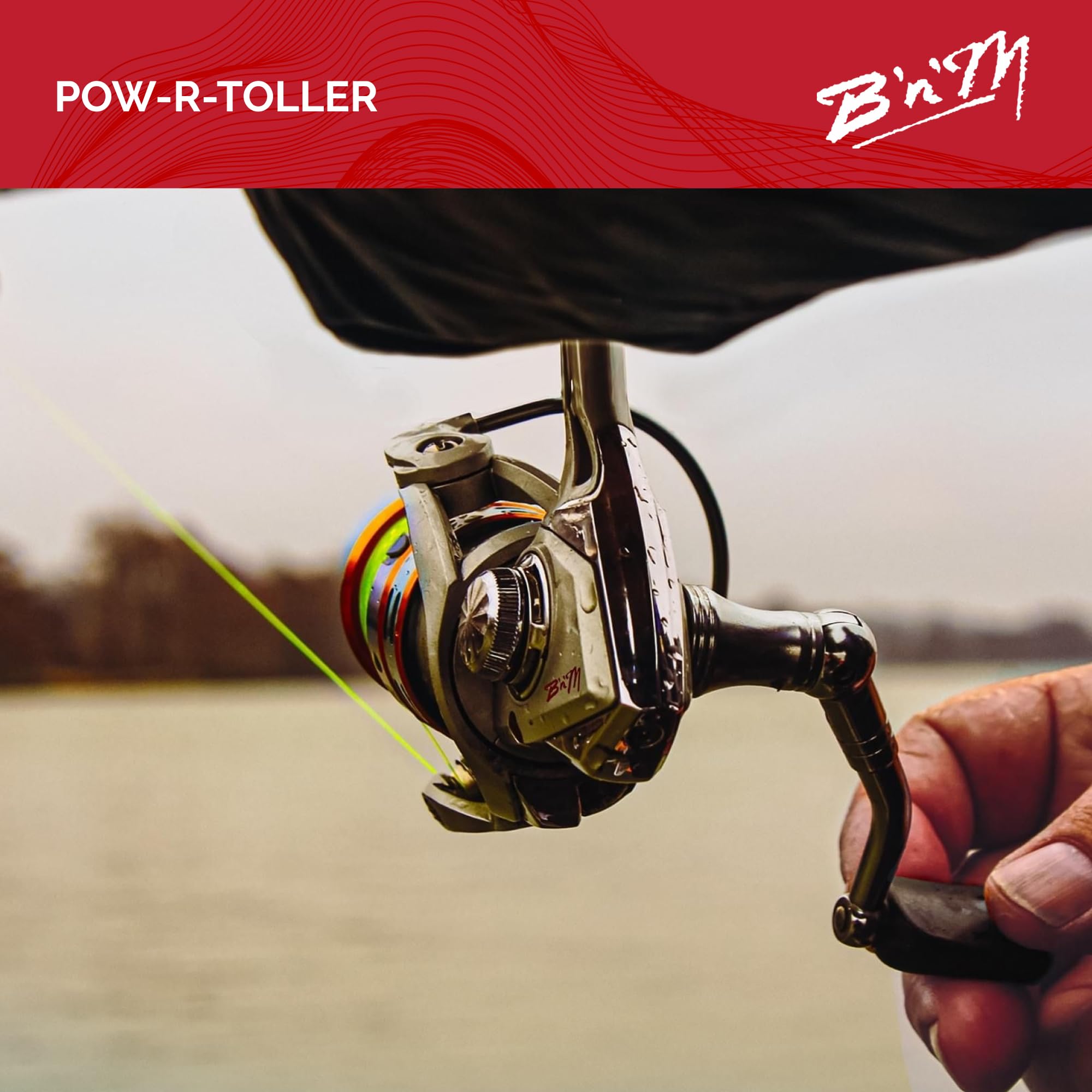 Rear-mounted collar securing Pow-R-Troller Rod in holder