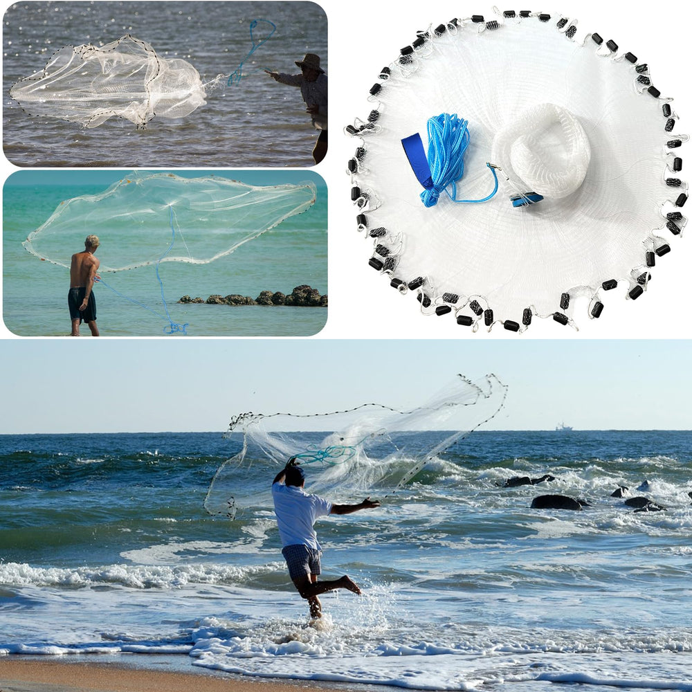 Bnqoe fishing cast net 5ft radius full spread suitable for shoreline bait