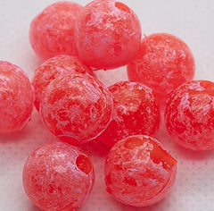 BNR SBMR14 soft beads in mottled red drift naturally with neutral buoyancy for a realistic egg imitation