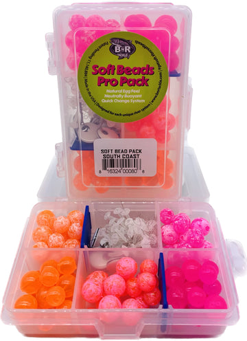 BNR Tackle Soft Beads South Coast closeup shows soft egg-like texture for natural attraction.