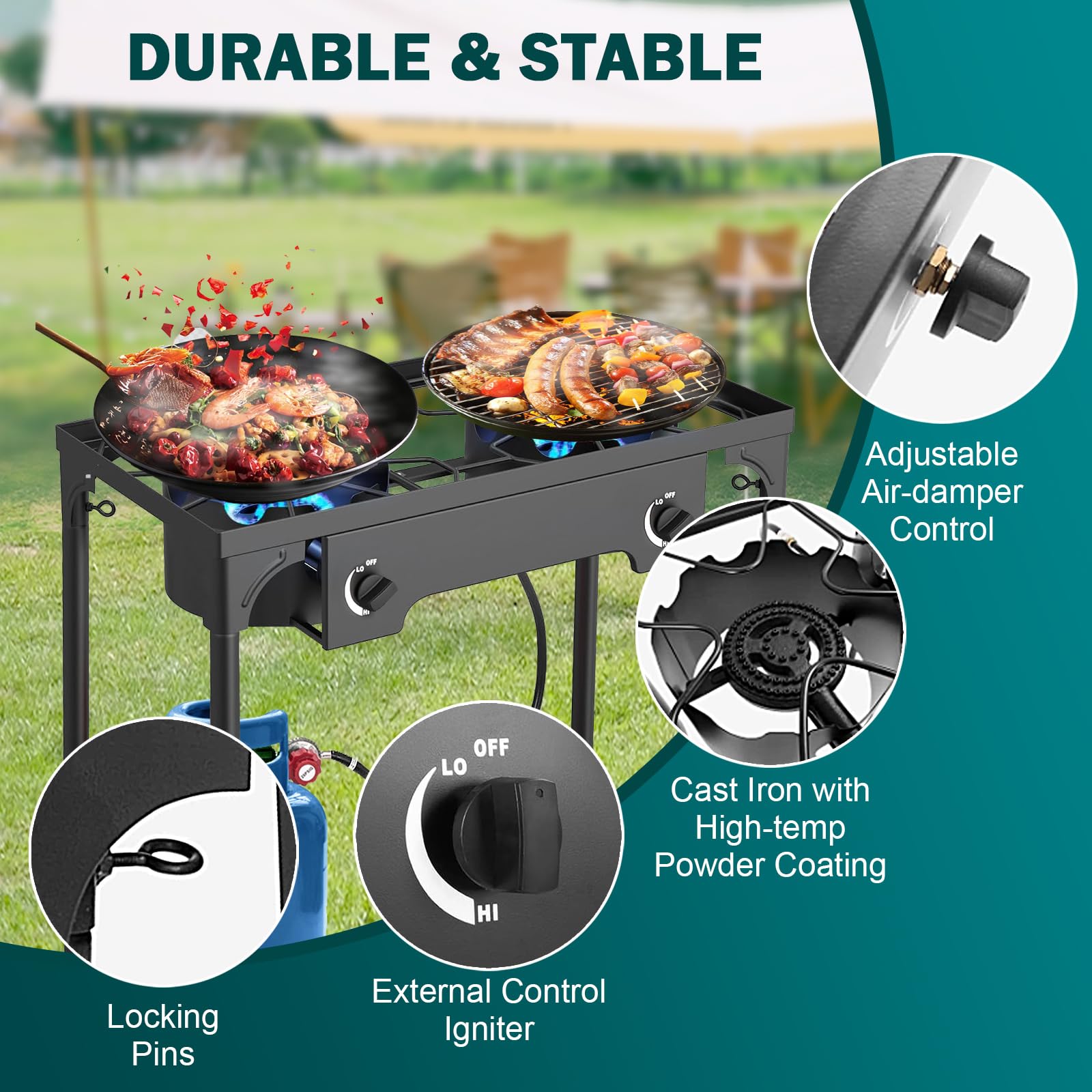 BNSPLY adjustable air burners optimize fuel efficiency and even flame distribution.