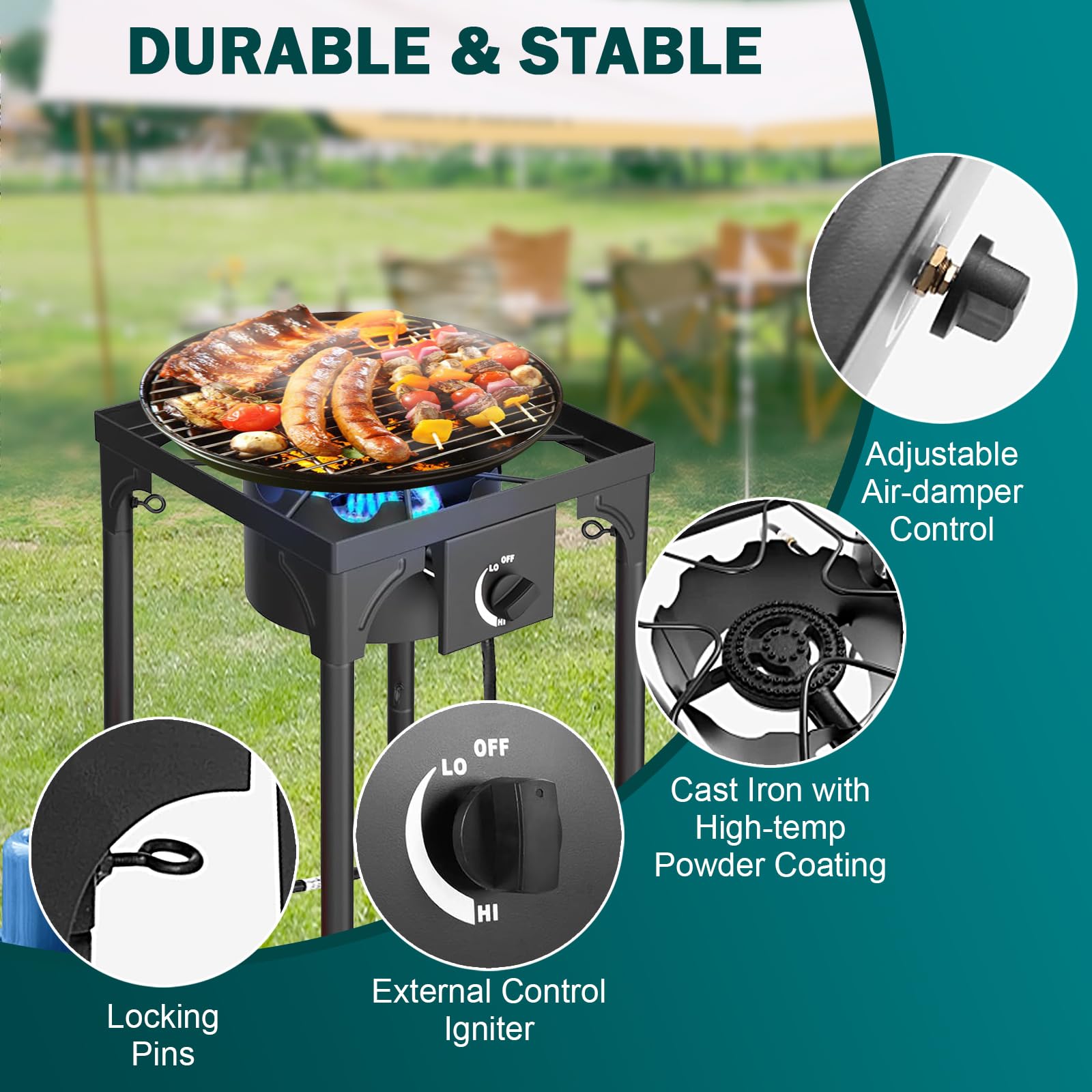 BNSPLY high-heat outdoor cooker suitable for frying, boiling, and more.