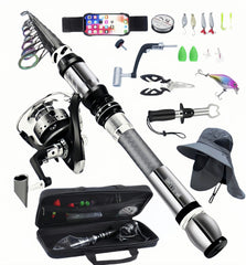 BNTTEAM mini spinning rod 150cm extended, travel-friendly for beginners.