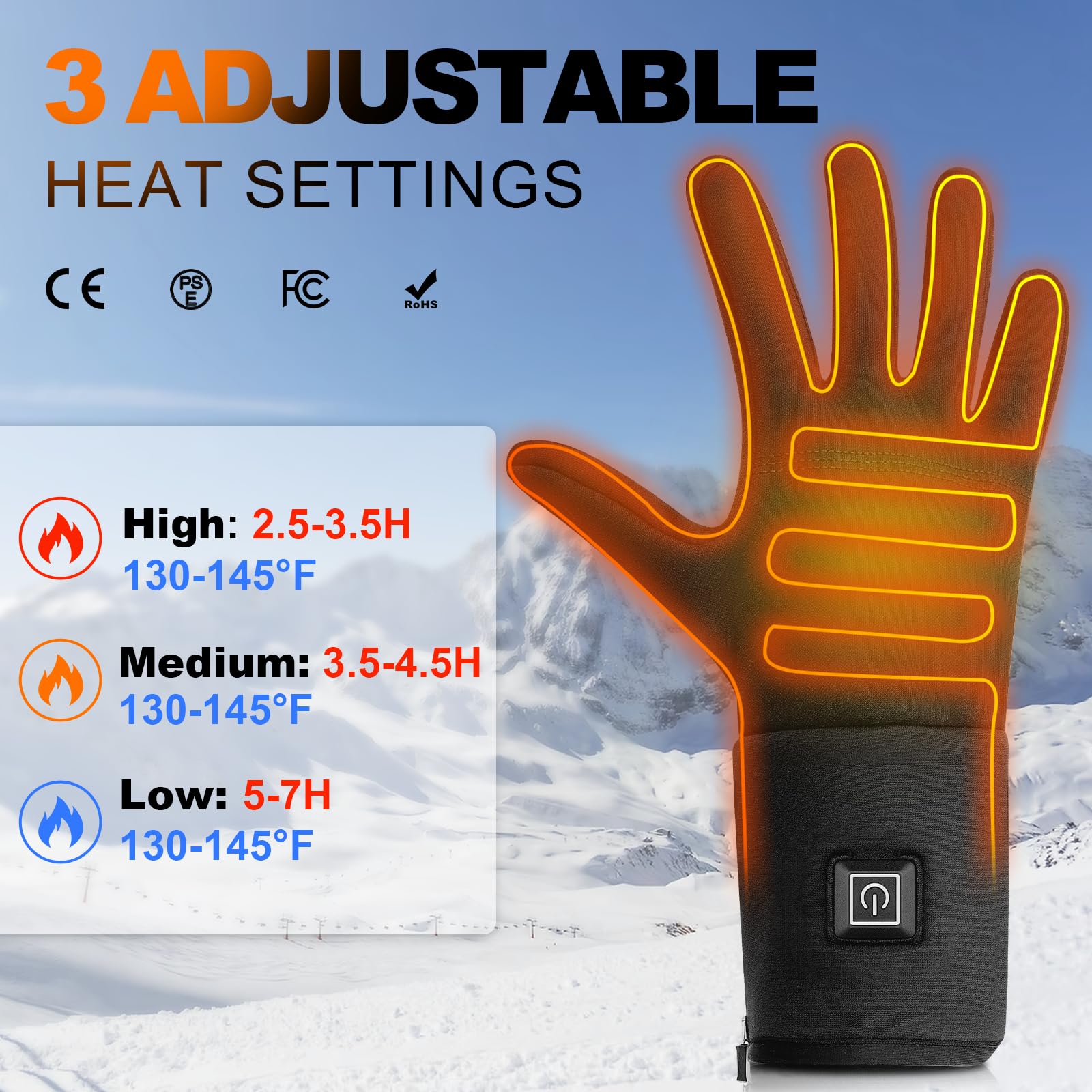BNZ heated gloves full-finger heating delivers even warmth to fingertips during cold outings.