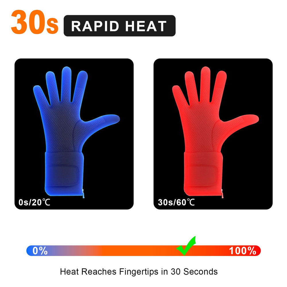 BNZ heated gloves waterproof windproof shell keeps hands dry in snow rain and wind.