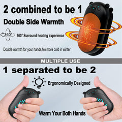 BOANKODU Panda hand warmers back view highlighting dual-sided heating and sleek design.
