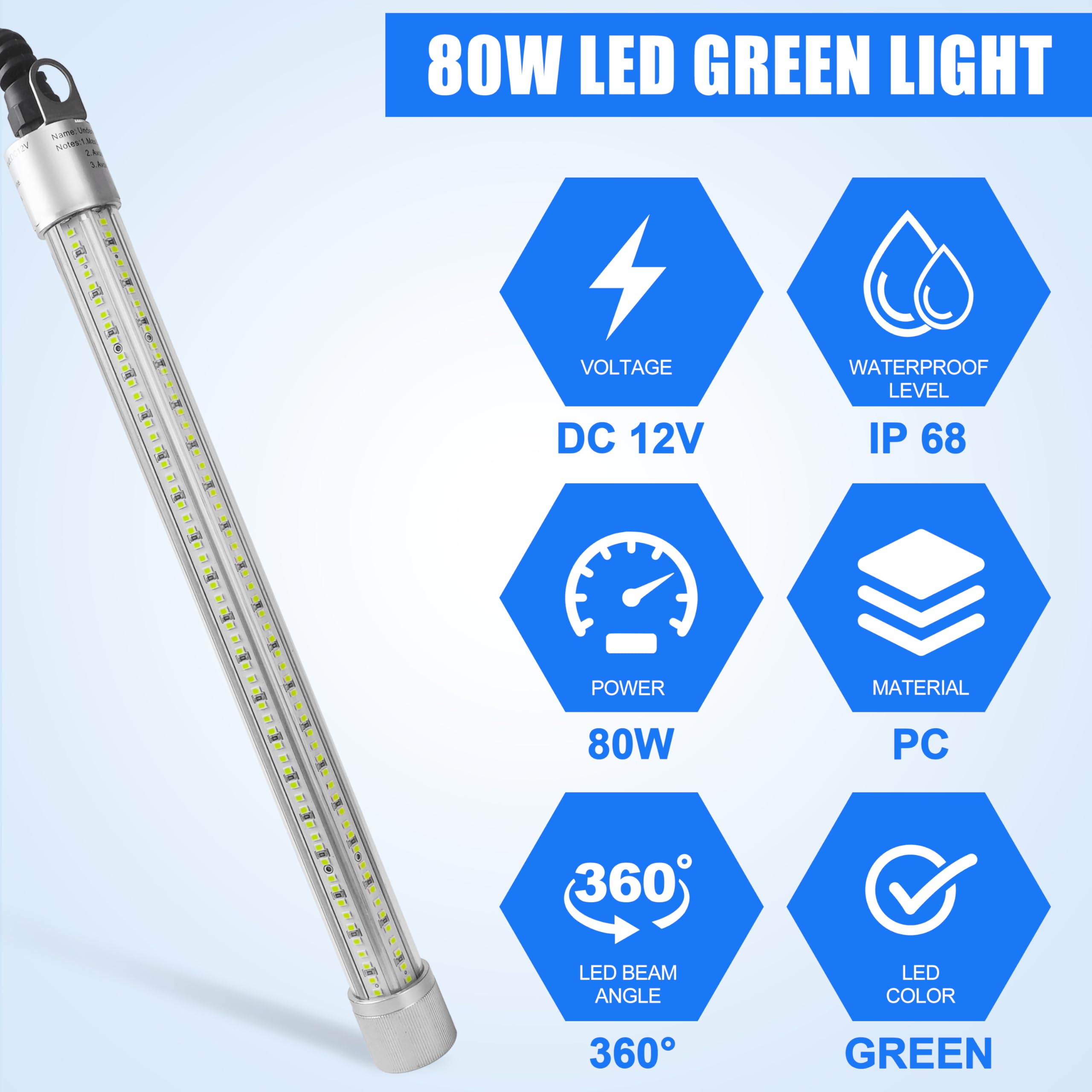 Light suitable for boat, dock, and pond night fishing