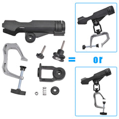 Heavy-duty rod holder clamp on boat