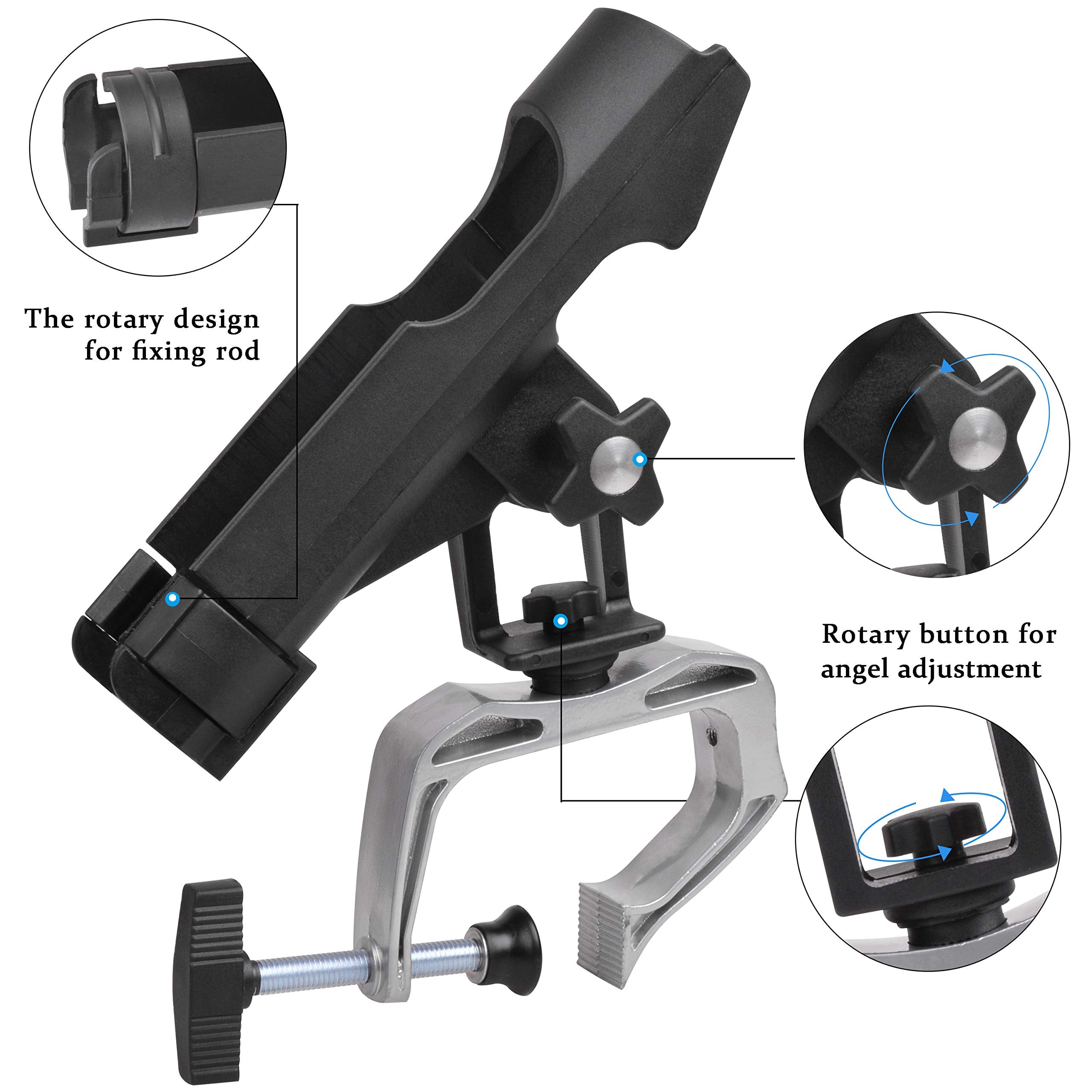 Rail mount option for rod holder without drilling