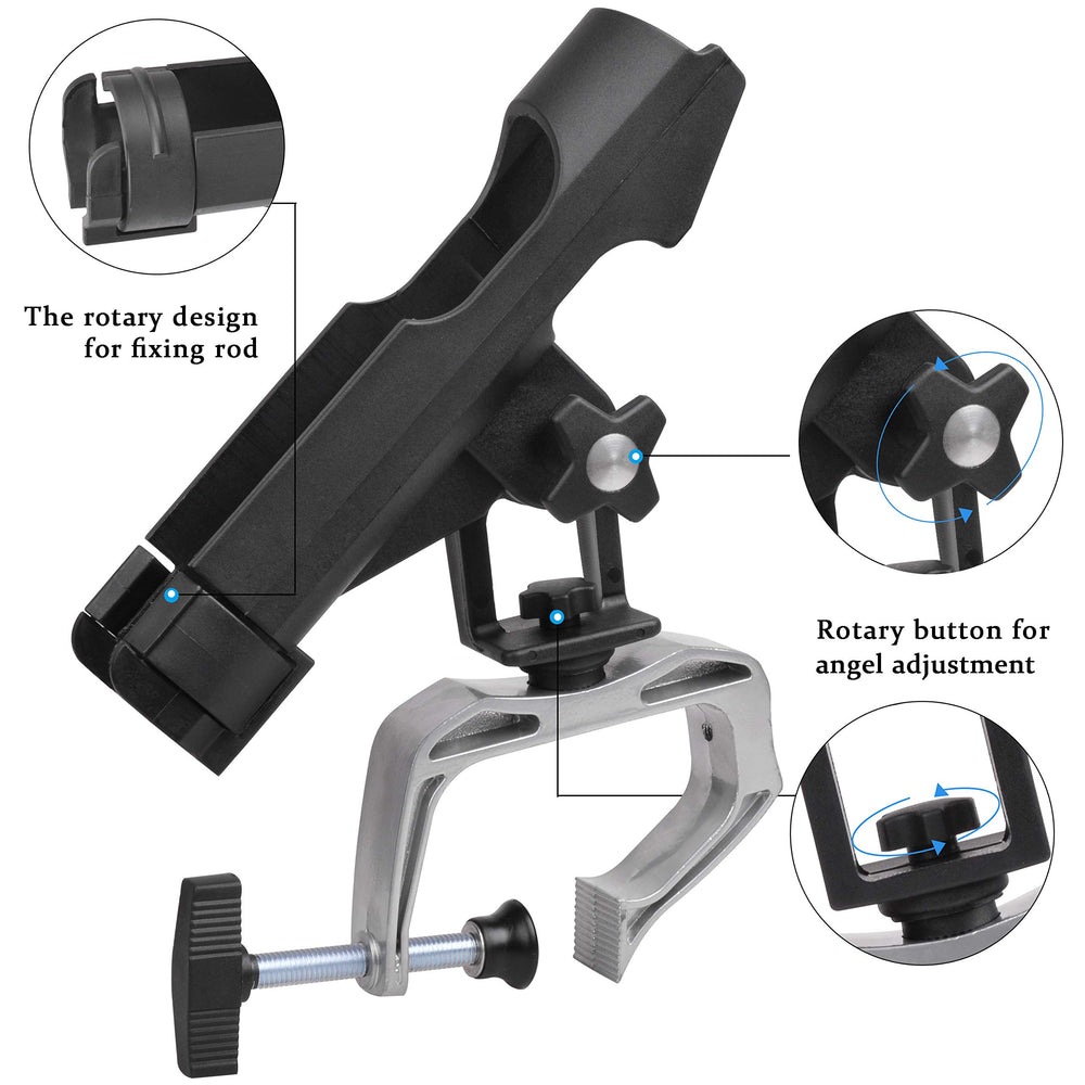 Rail mount option for rod holder without drilling