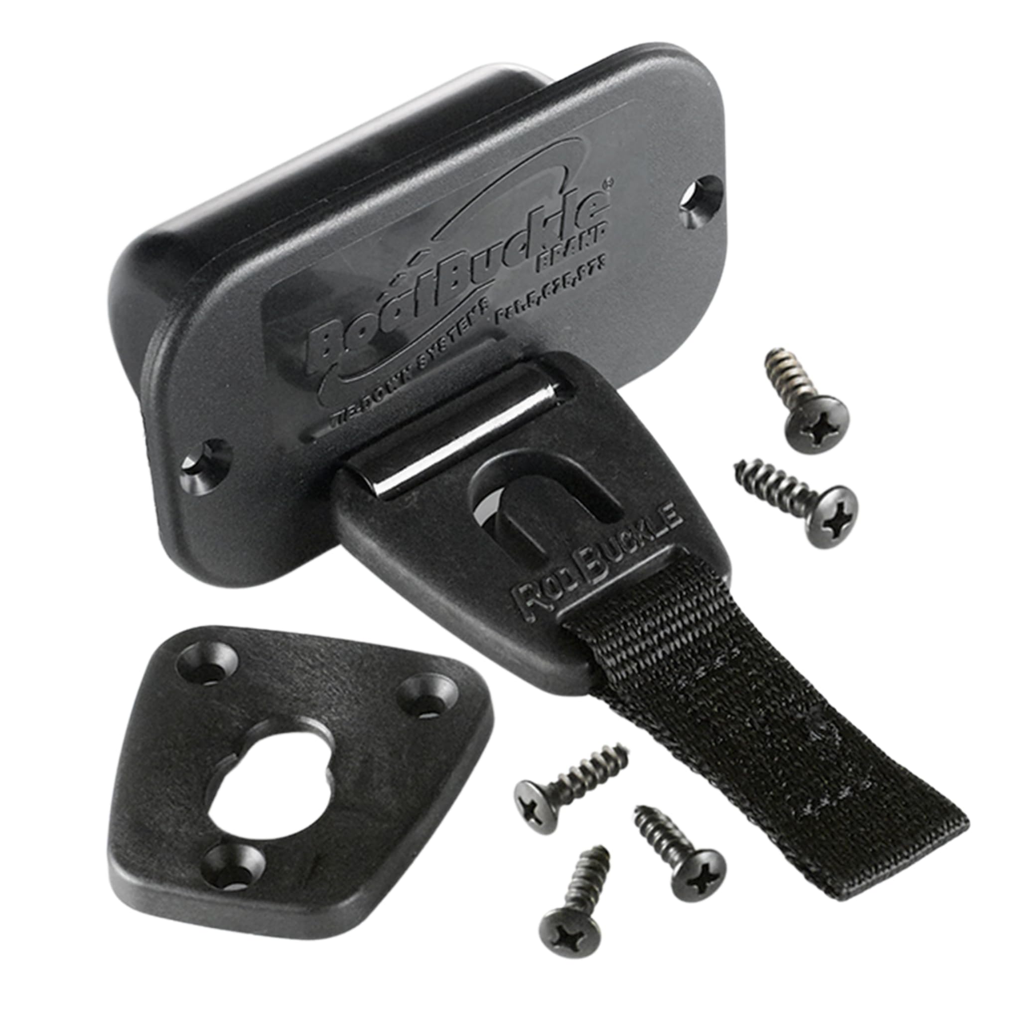 BoatBuckle F14200A 24-Inch Self-Retracting Fishing Rod Holder mounted on boat gunwale